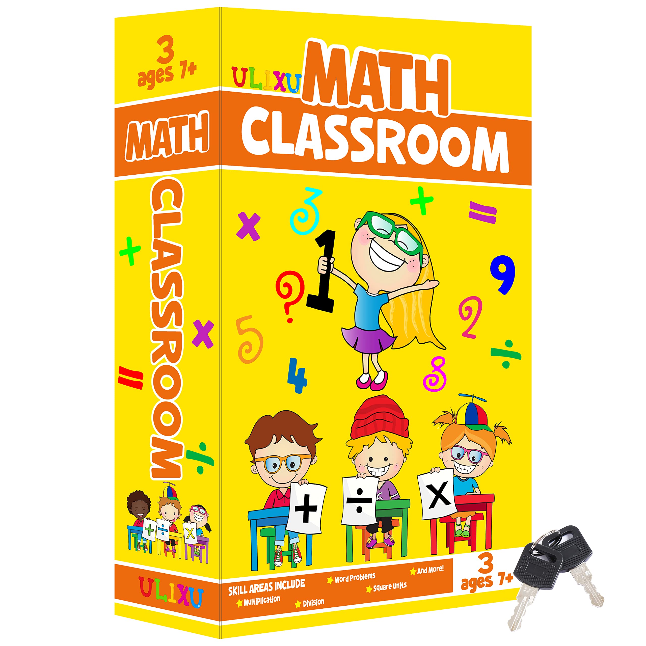 ULIXU Orange Band Math Classroom Book Safe with Real Pages, Student Secret Compartment Items Storage Box with Classic Key Lock, Decorative Hidden Stash Box, Desk Allowance Coin Bank, 9.3"x6.0"x2.3"