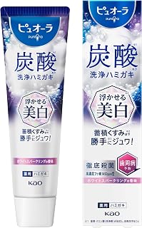 ピュオーラ 炭酸ハミガキ 浮かせる美白 95ｇ [医薬部外品] 美白 ホワイトニング 歯周病 予防 高濃度フッ素(1450ppm配合) 炭酸洗浄 ホワイトスパークリングの香味 歯磨き粉 ハミガキ
