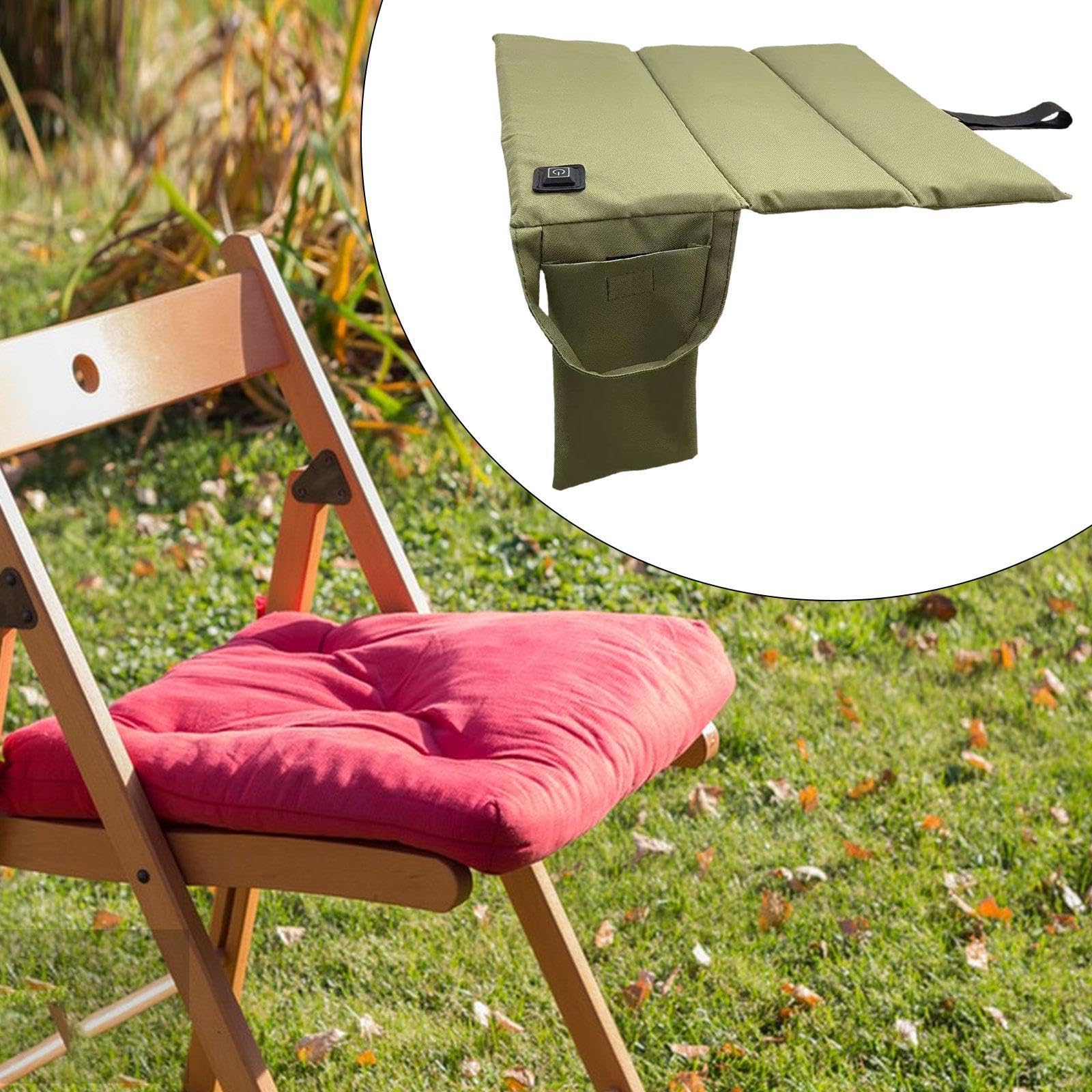 Milageto Beheiztes Sitzkissen, USB-Stromversorgung, warme Unterlage, Matte, tragbar, beheizbar, Sitzpolster, Stuhlpolster für Park, Trekking, GrÜn