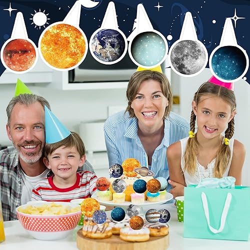 Miniatura 7 de 50 piezas de decoración para cupcakes del espacio exterior, sistema solar, galaxia, universo, planetas, planetas, cupcakes, decoración de pasteles,