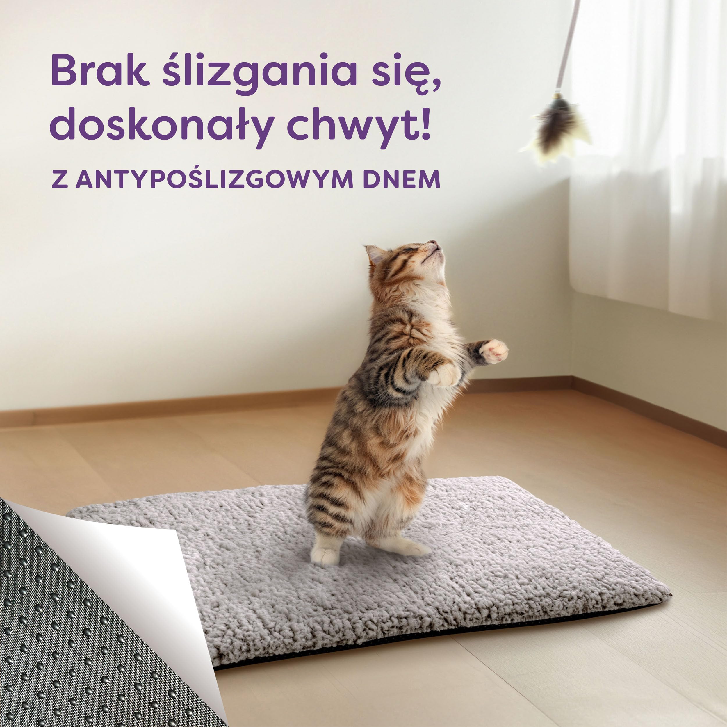Samonagrzewający się Koc dla Kotów i psów 60x45cm - Miękki i przytulny koc dla kota - Pokrowiec nadający się do prania - Z antypoślizgowym spodem (szary)