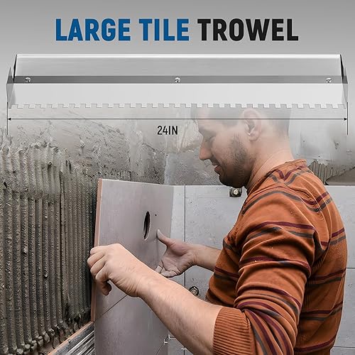 Miniatura 4 de BAOSHISHAN Herramientas para azulejos de 24 pulgadas, paleta de azulejos grande de 25 x 25 pulgadas, paleta de muesca cuadrada para azulejos
