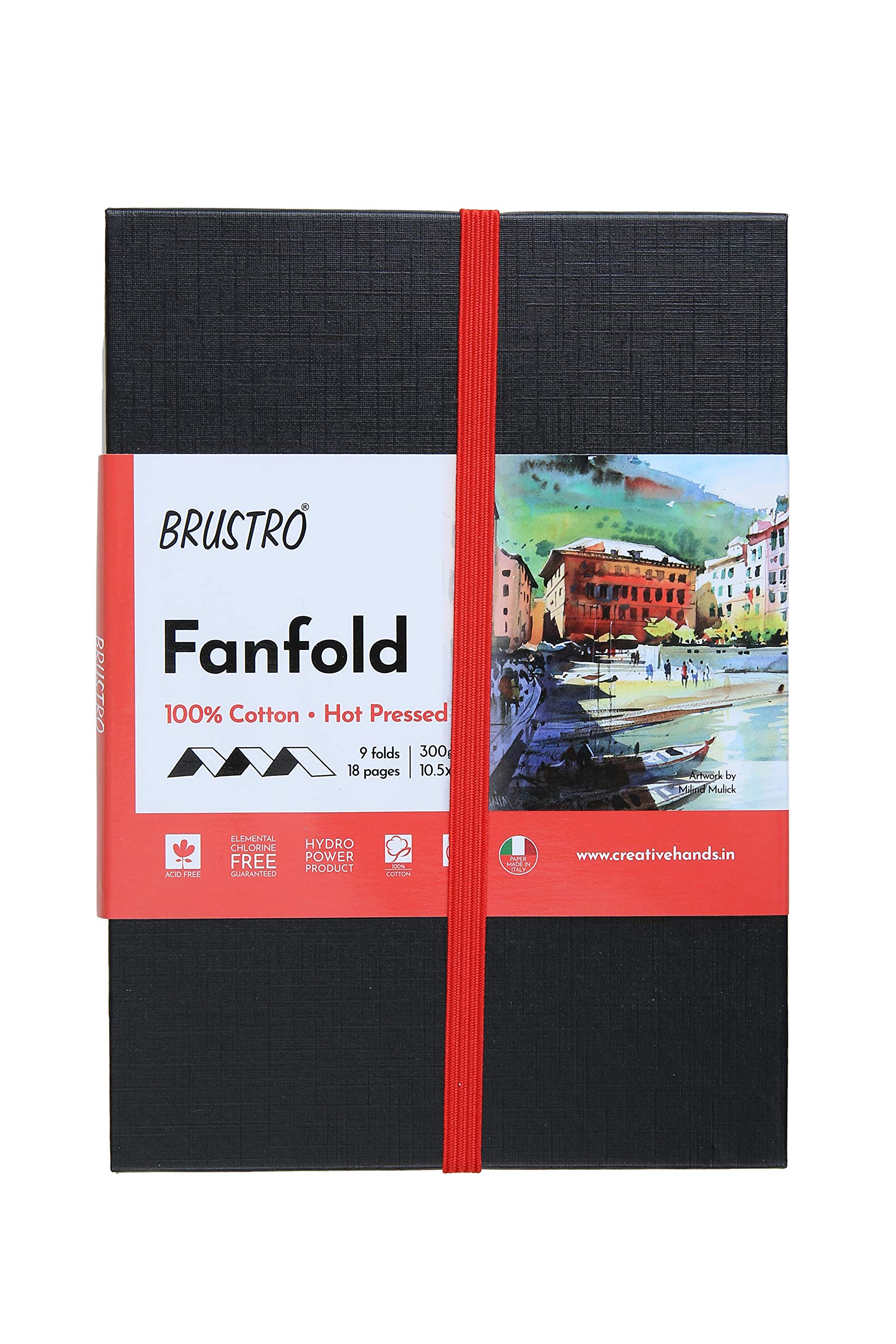 Brustro Artists Fanfold Watercolour Book 100% Cotton Mouldmade 300 GSM Hot Pressed 10.5x15cm.(9 Folds/18 Sides) (B08B4LV1NH) Amazon Price History, Amazon Price Tracker