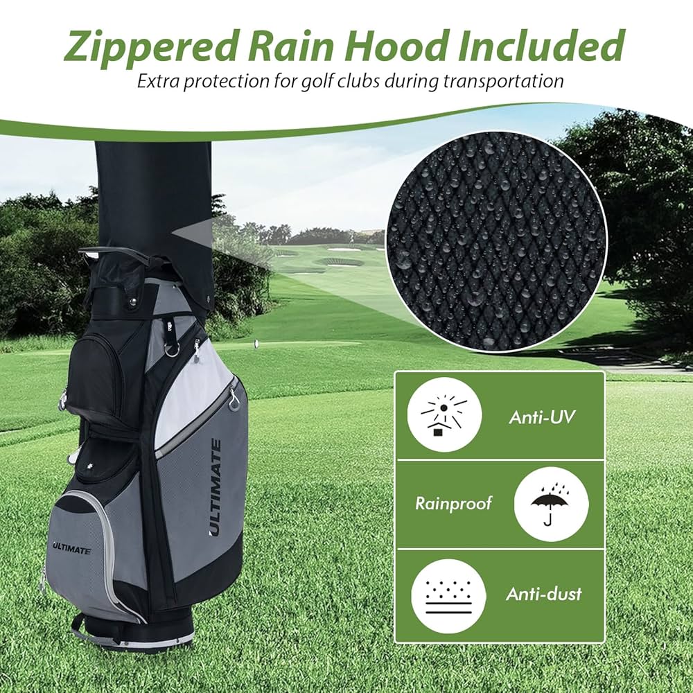 Amazon.com : GYMAX Golf Cart Bag, 14 Way Club Bag with Rain