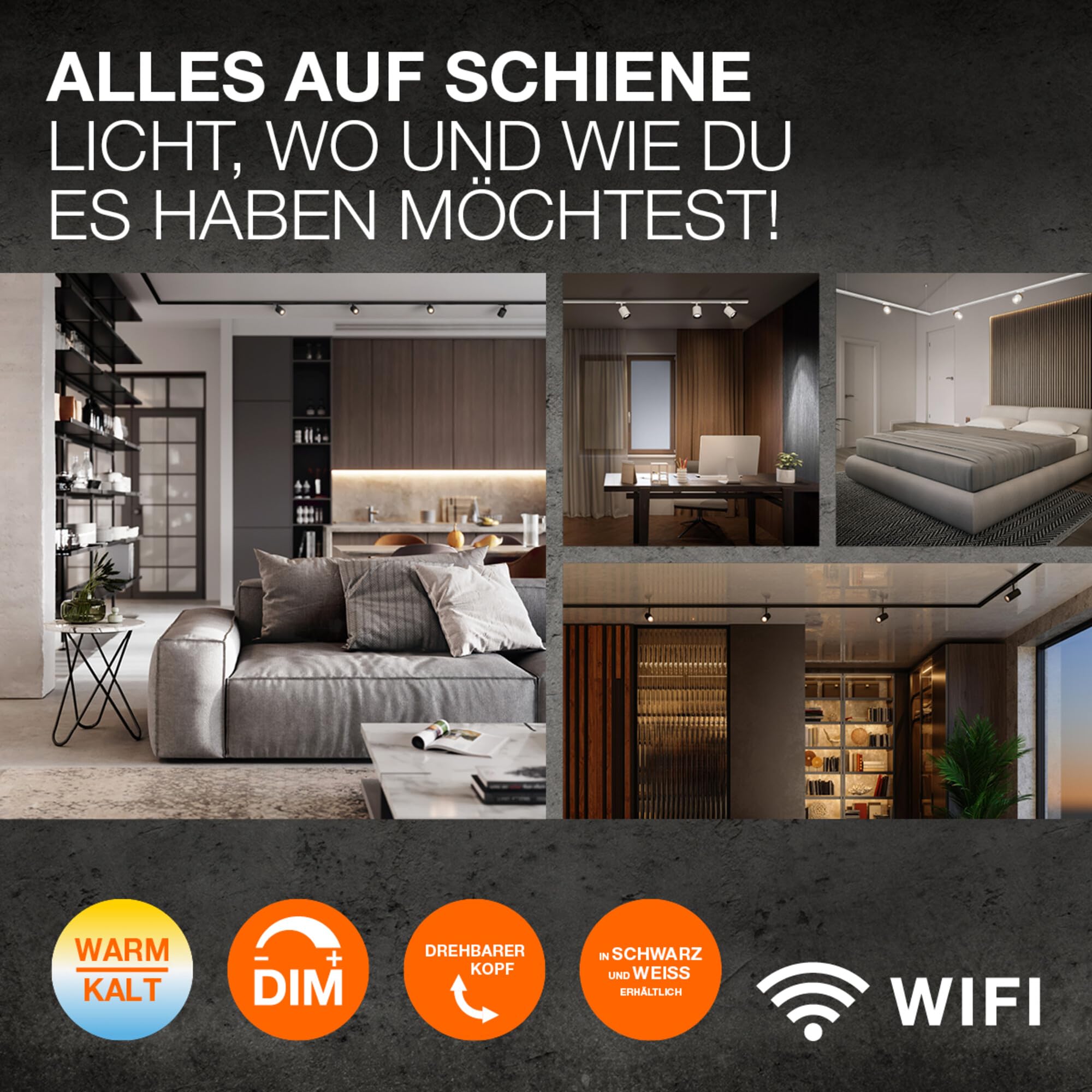 LEDVANCE TRACKLIGHT SPOT D95 55W Grey LED Stromschienen-Spotlight Kaltweiß 95x297mm