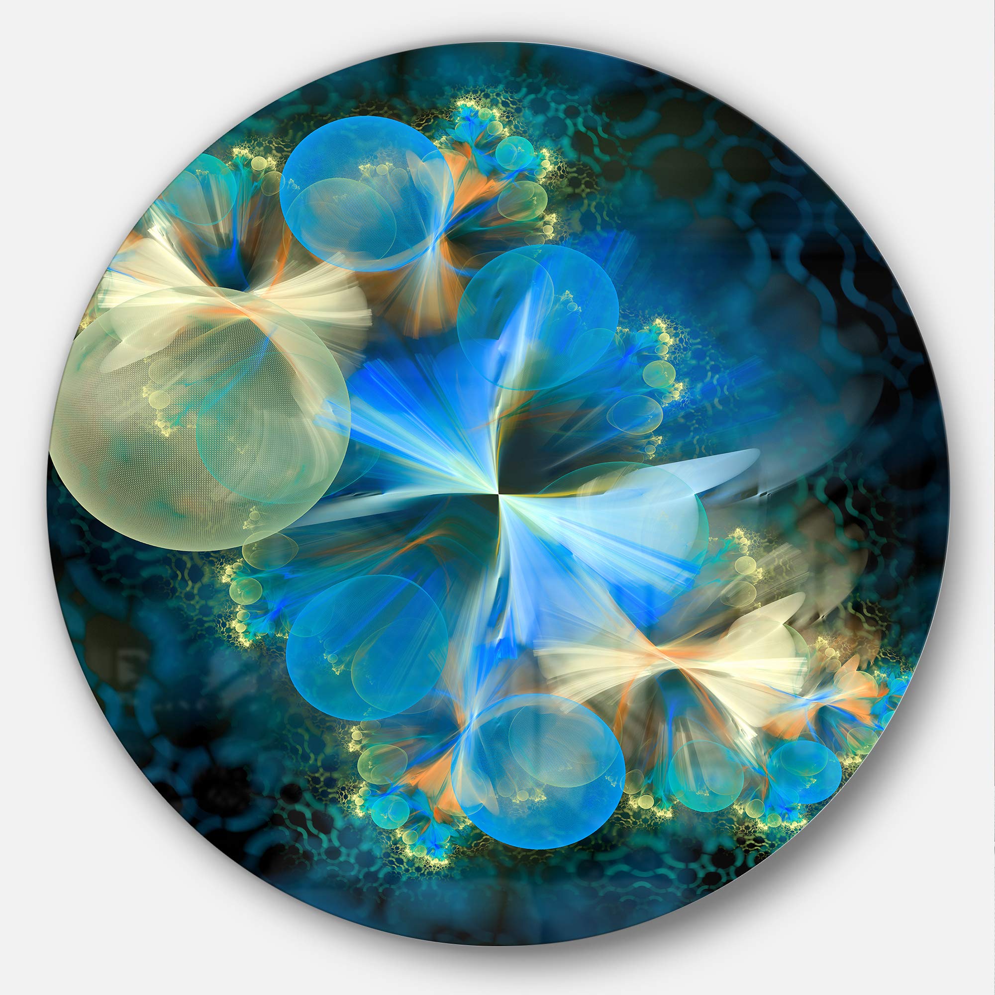 Designart Mt9289-C11 Fractal 3D Blue Bubbles Abstract Art Large