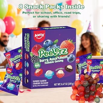 AMOS Peelerz Fruit Gummies Peeling Berries Candy 240g