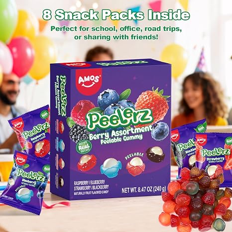 AMOS Peelerz Fruit Gummies Peeling Berries Candy 240g
