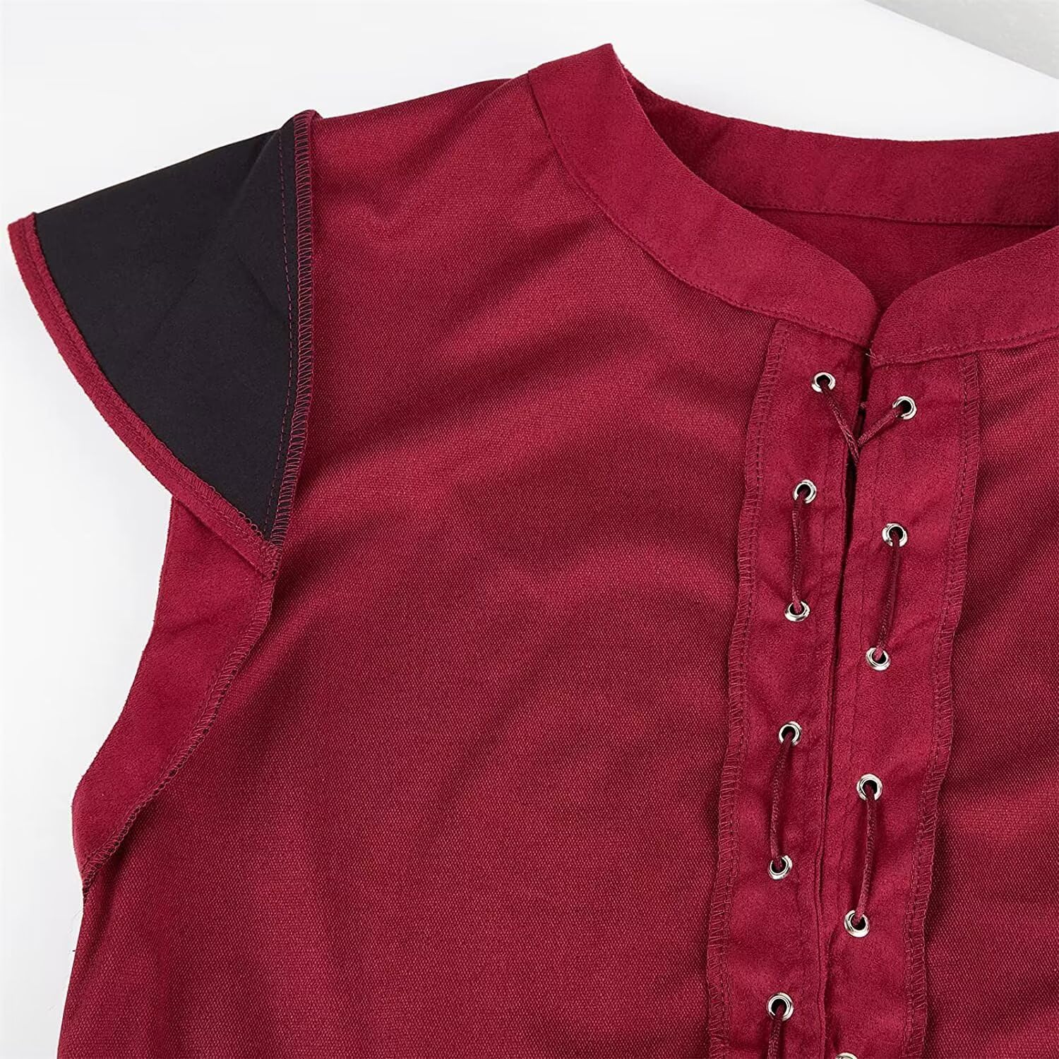 jutrisujo Victorian Suit Vest Steampunk Gothic Pirate Renaissance Costumes Mens Waistcoat Medieval Renaissance Party Wine Red S - Image 7