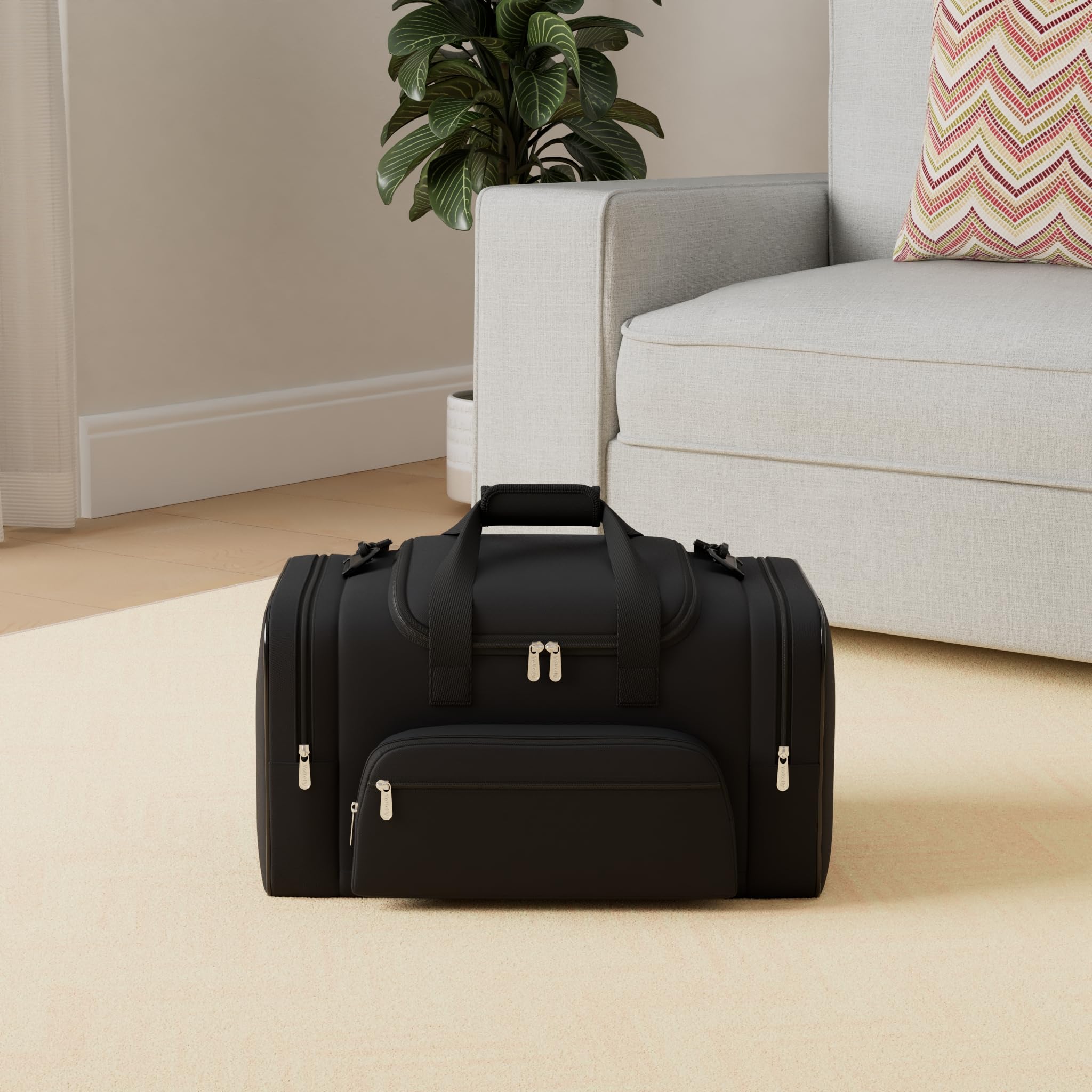 ZZY Sporttasche, 40L Reisetasche Fitness Tasche mit Schultergurt Wochenendtasche für Damen und Herren(Schwarz)