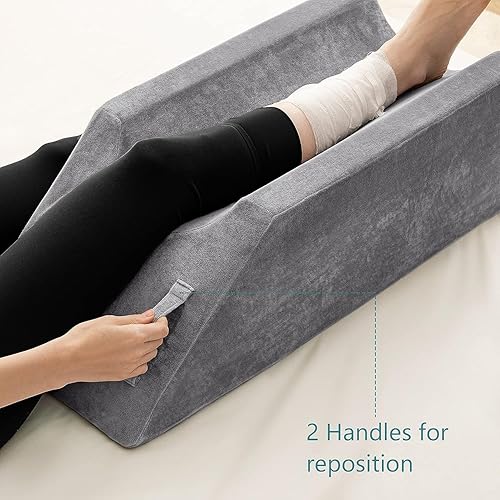 Miniatura 3 de UBBCARE Almohada de elevación de piernas para recuperación de cirugía de piernarodilla, almohada de espuma viscoelástica con funda lavable de