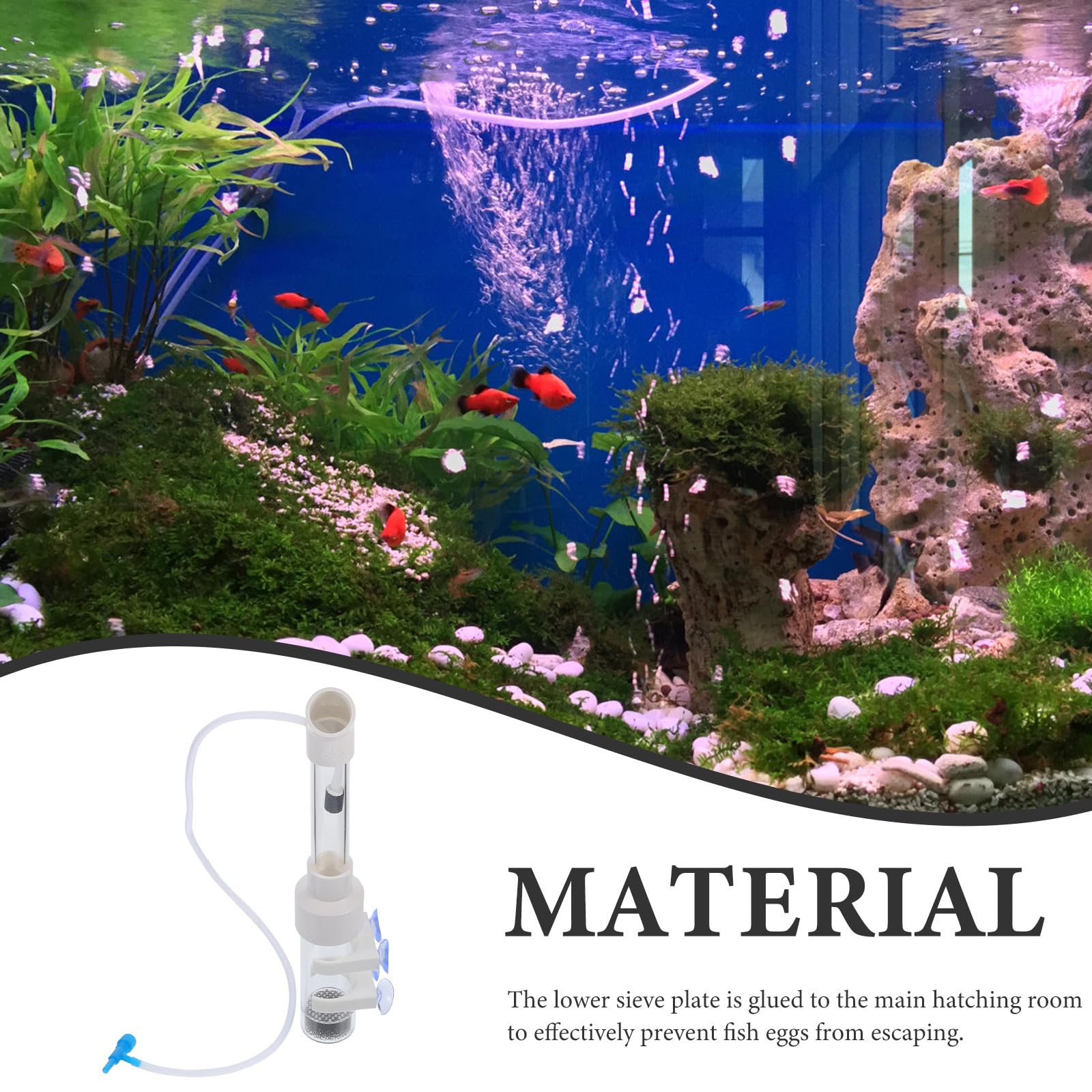 Fischzuchtröhre Acryl 40mm für Buntbarsche Maulbrüter Fischbrutapparat Aquarium Zuchtanlage Eieraufzucht Zufälliger Stil