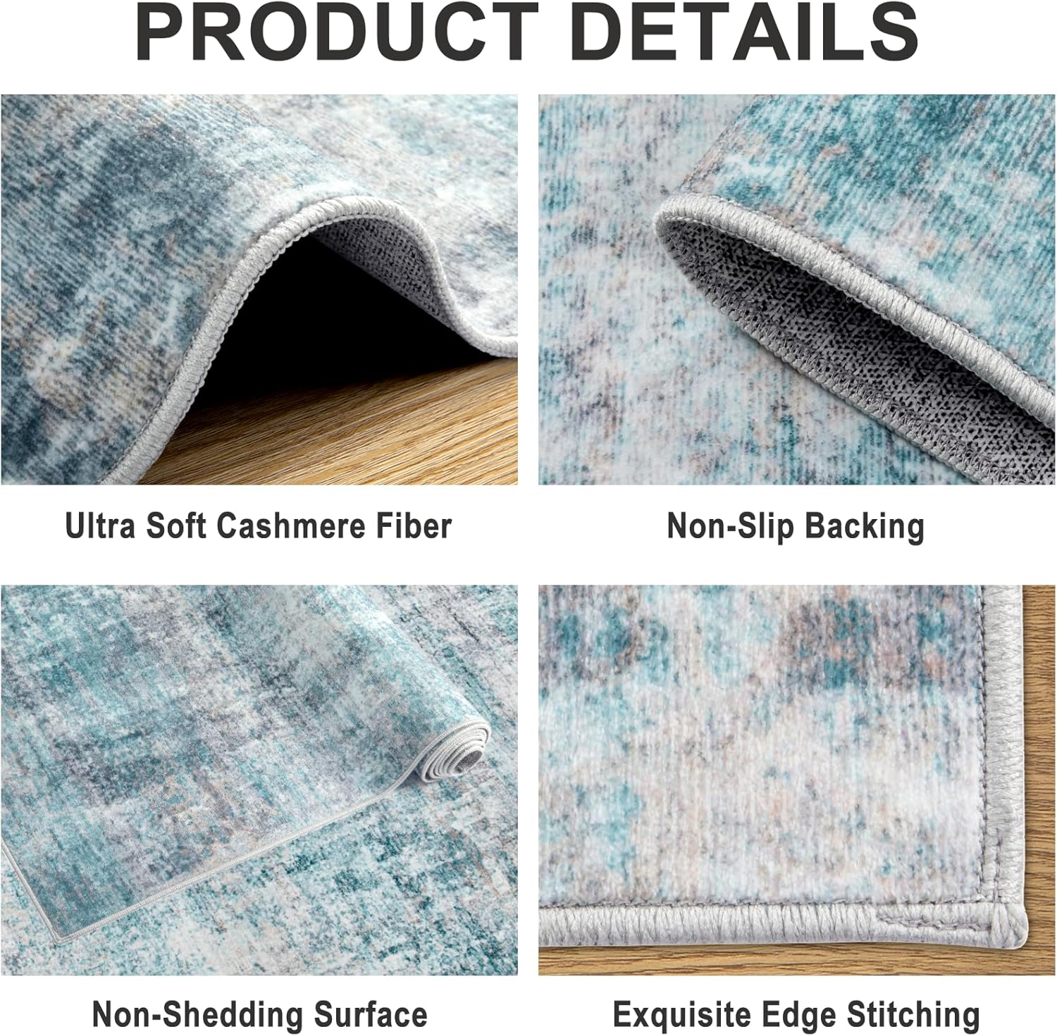 Area Rugs Living Room Rug - 5x7 Washable Modern Abstract Soft Neutral Non-Slip Carpet Large Indoor Floor Thin Carpets for Bedroom Dining Room Farmhouse Nursery Home Office Green - Image 5