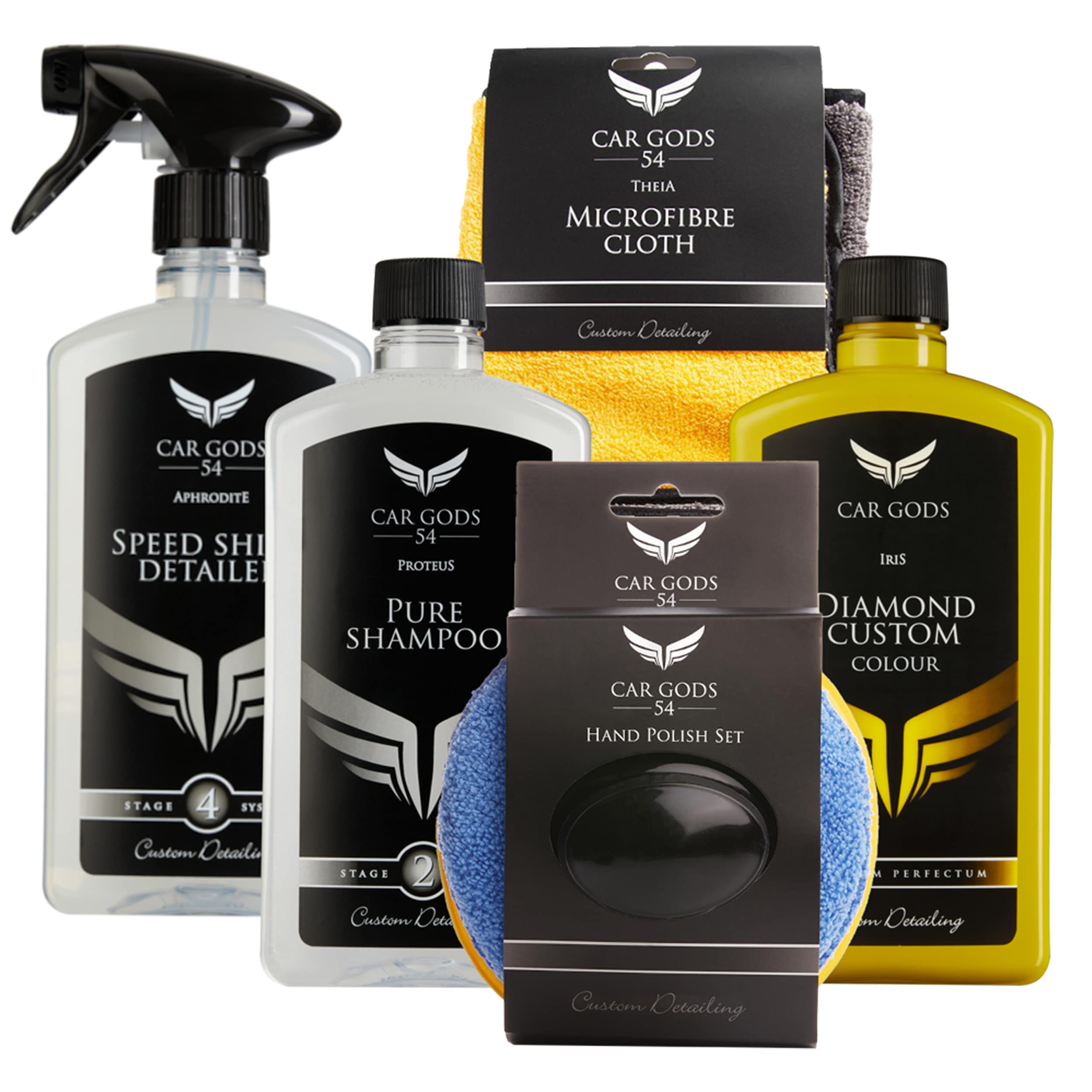 Car Gods Yellow Car Wax Polish Colour Restorer Detailing & Cleaning Kit - Clean, Polish and Restore Vehicle Paintwork