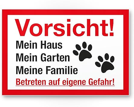 Komma Security Vorsicht Hund Mein Haus Garten Familie Hunde Kunststoff Schild Hinweisschild Grundstuck Mehrsprachig Shepherd Turschild Hausture Warnschild Einbruchschutz Achtung Hund Amazon De Garten