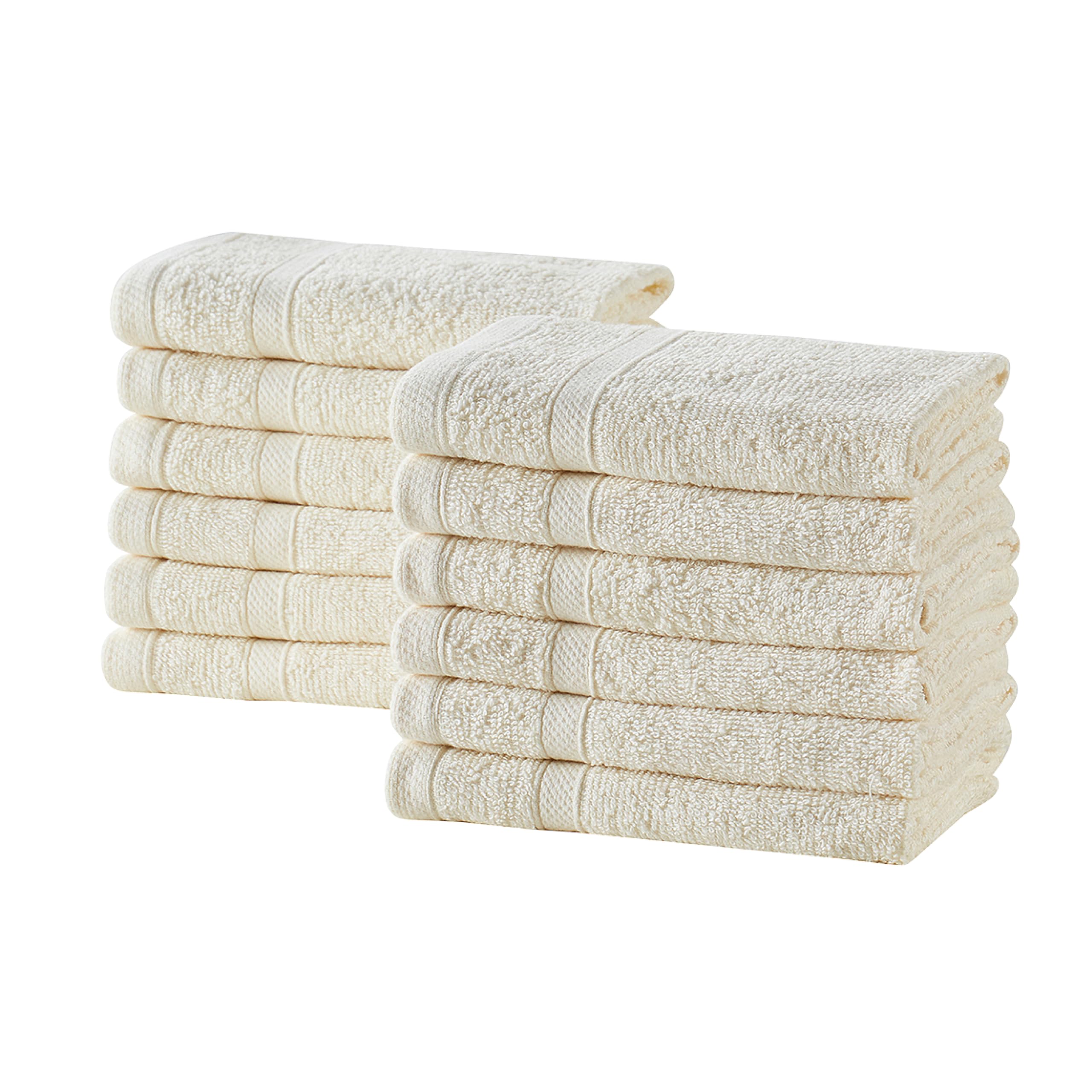 Clorox Gants de toilette 100 % coton faciles à laver - Compatibles avec l'eau de Javel - Séchage rapide - 30,5 x 30,5 cm - Très absorbants, doux, légers, parfaits pour un usage quotidien, faciles à