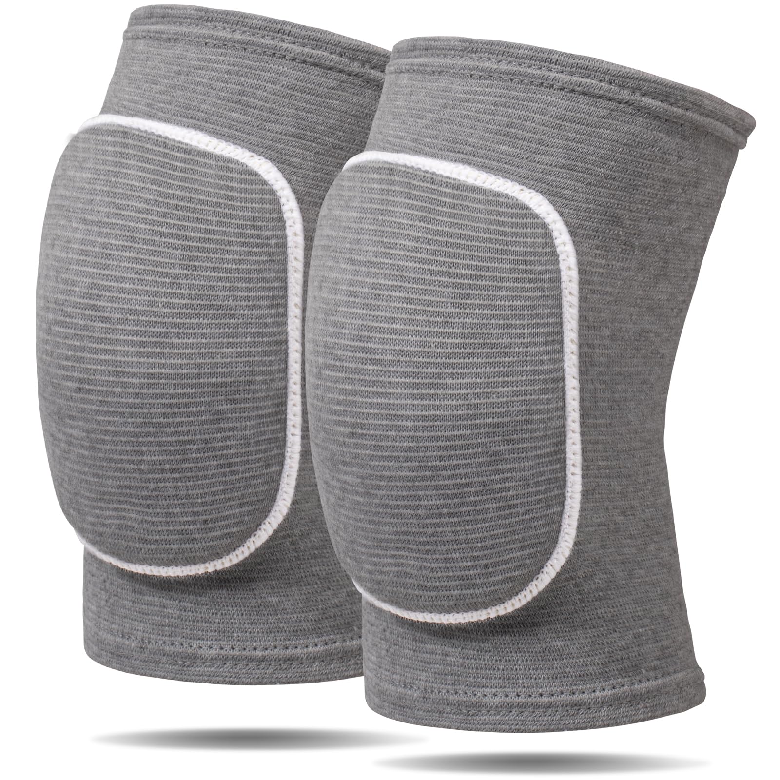 RYBTB Volleyball Knee Pads for Dancers, Soft Breathable Knee Pads for Men Women Kids Knees Protective, Knee Brace for Volleyball Football Dance Yoga Tennis Running Cycling Workout (Large-Gray)