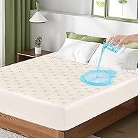 Vista 1 de Protector de colchón impermeable tamaño Queen, funda de colchón transpirable de algodón, comodidad de 200 GSM, colchón cómodo ajustable con bolsillo