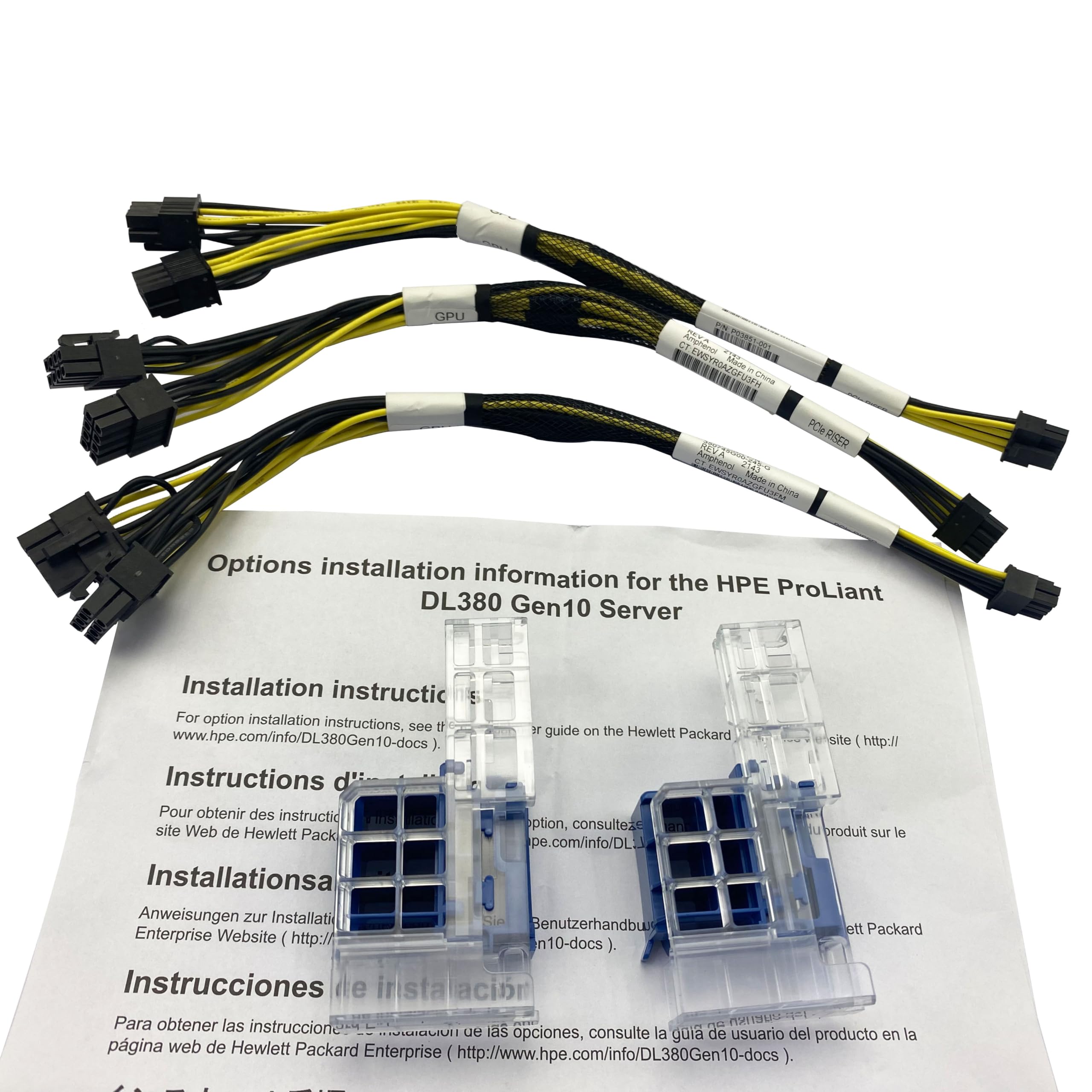 BestParts New 2X 8P GPU Power Cable Kit Compatible with HPE ProLiant DL380 DL388 Gen10 Server P03849-B21