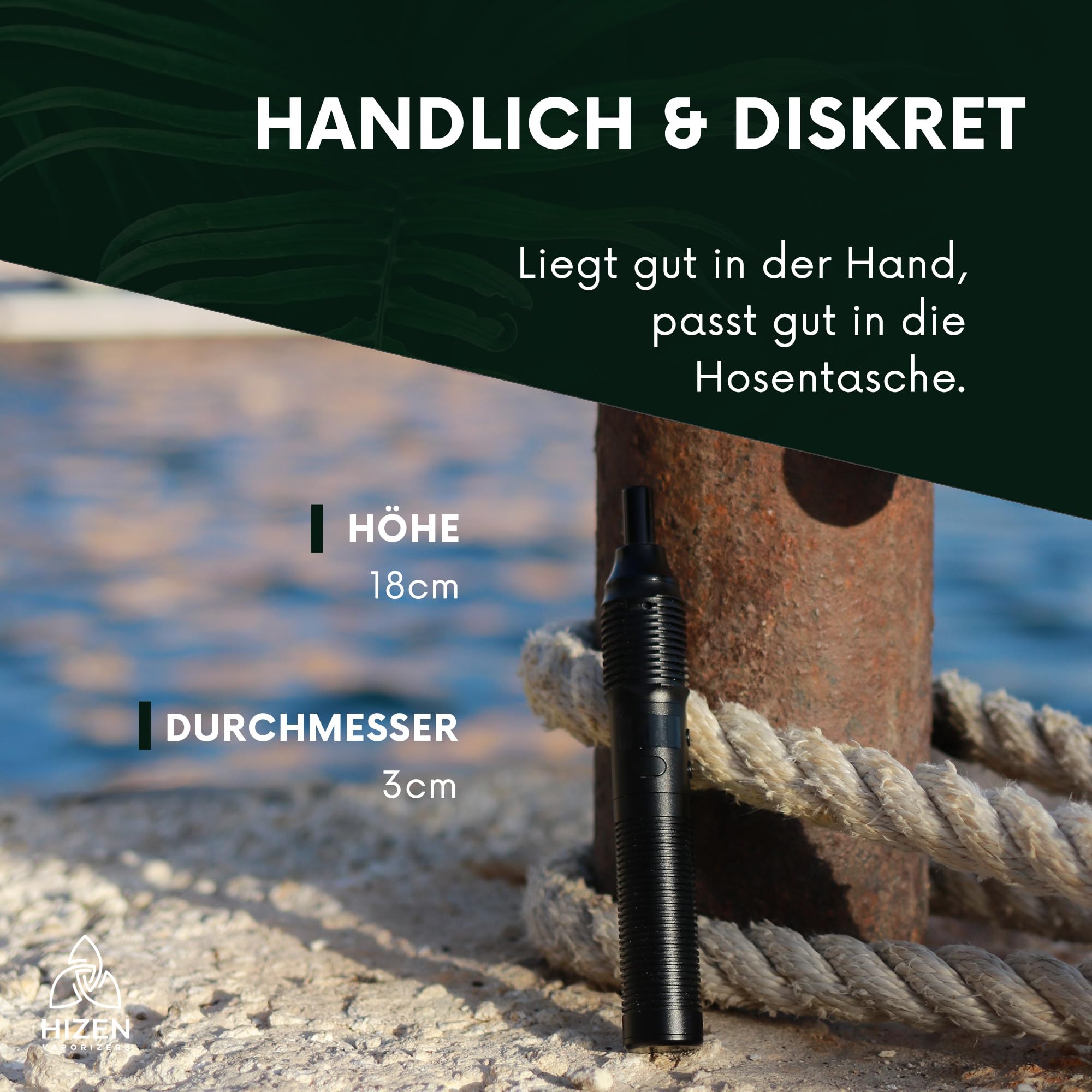 HIZEN Vaporizer Stilus Pro Konvektion + Ladeset - Verdampfer für Kräuter mit austauschbarem Akku, USB-C Kräuterverdampfer, Aluminium Gehäuse, Display, modular erweiterbar - nikotinfrei