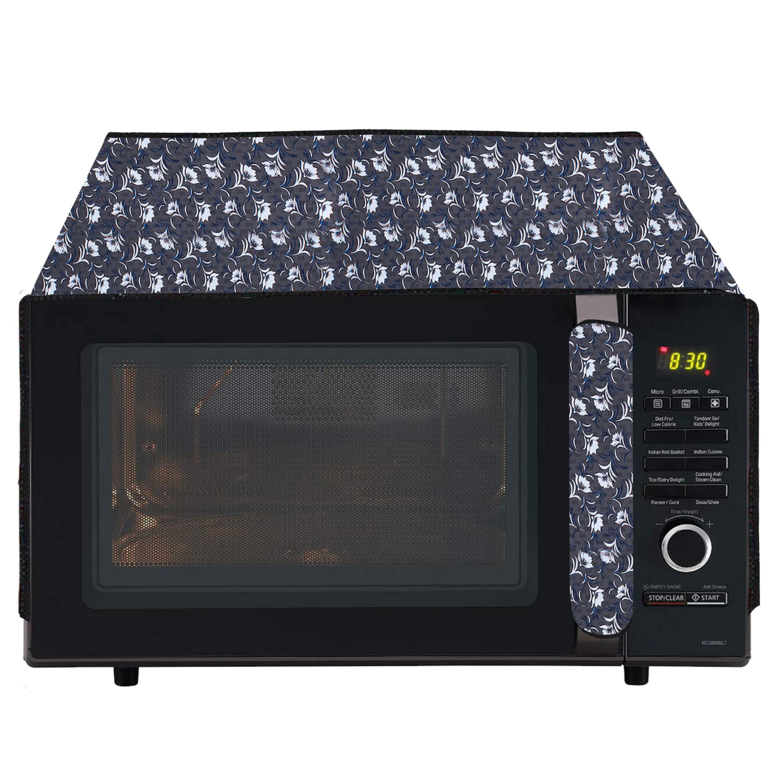 Wings Star Oven Top Cover for Morphy Richards 20 Litre Solo Microwave Oven 20 MS Black - Microwave Top Cover with 4 Utility Pockets and 1 Oven Handle Cover KUM05