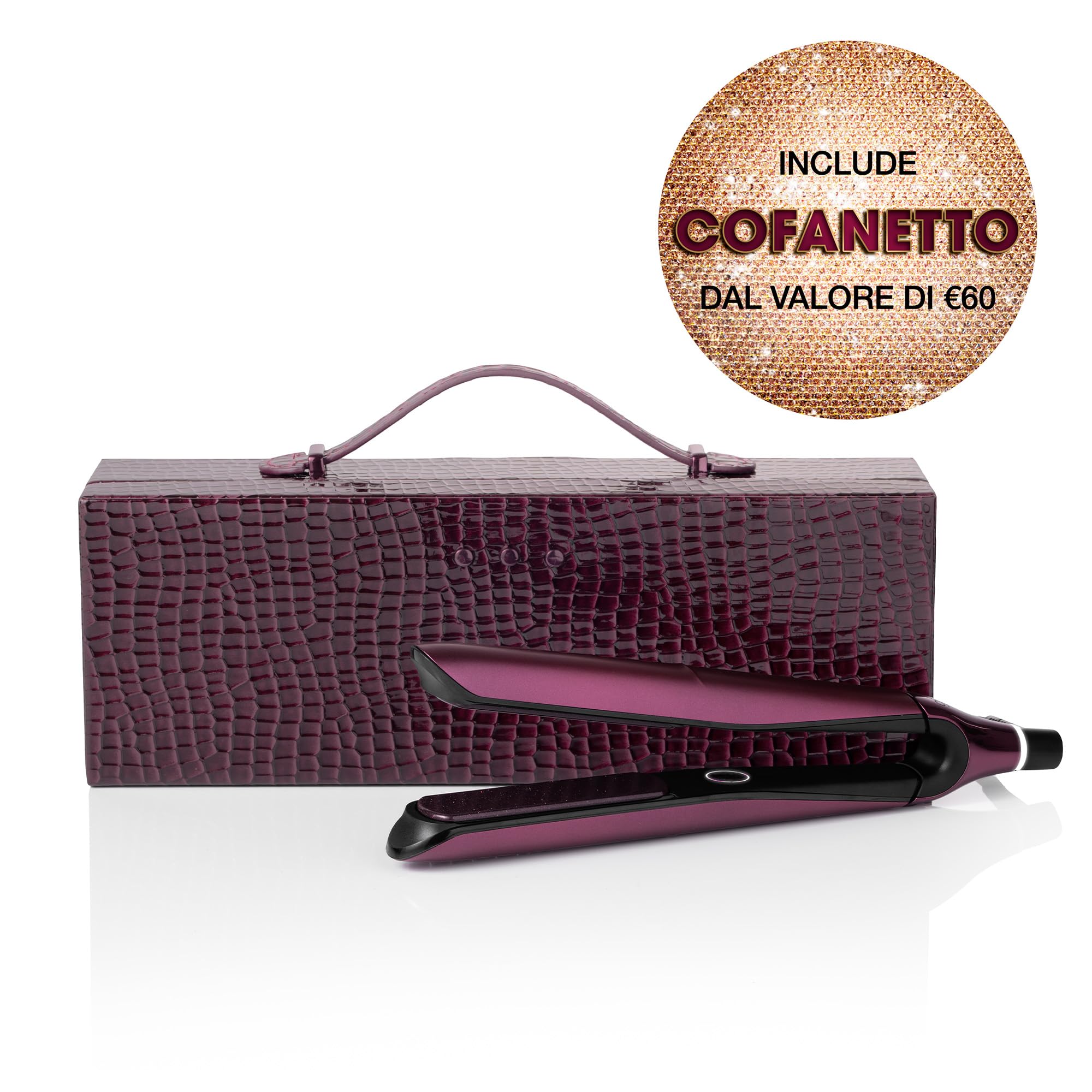 ghd Set Regalo Chronos Cherry Chic, Include Piastra per Capelli Professionale HD Motion-Responsive in Tonalità Rosso Ciliegia ed Elegante Cofanetto Viaggio, Styling Veloce e Risultati Duraturi