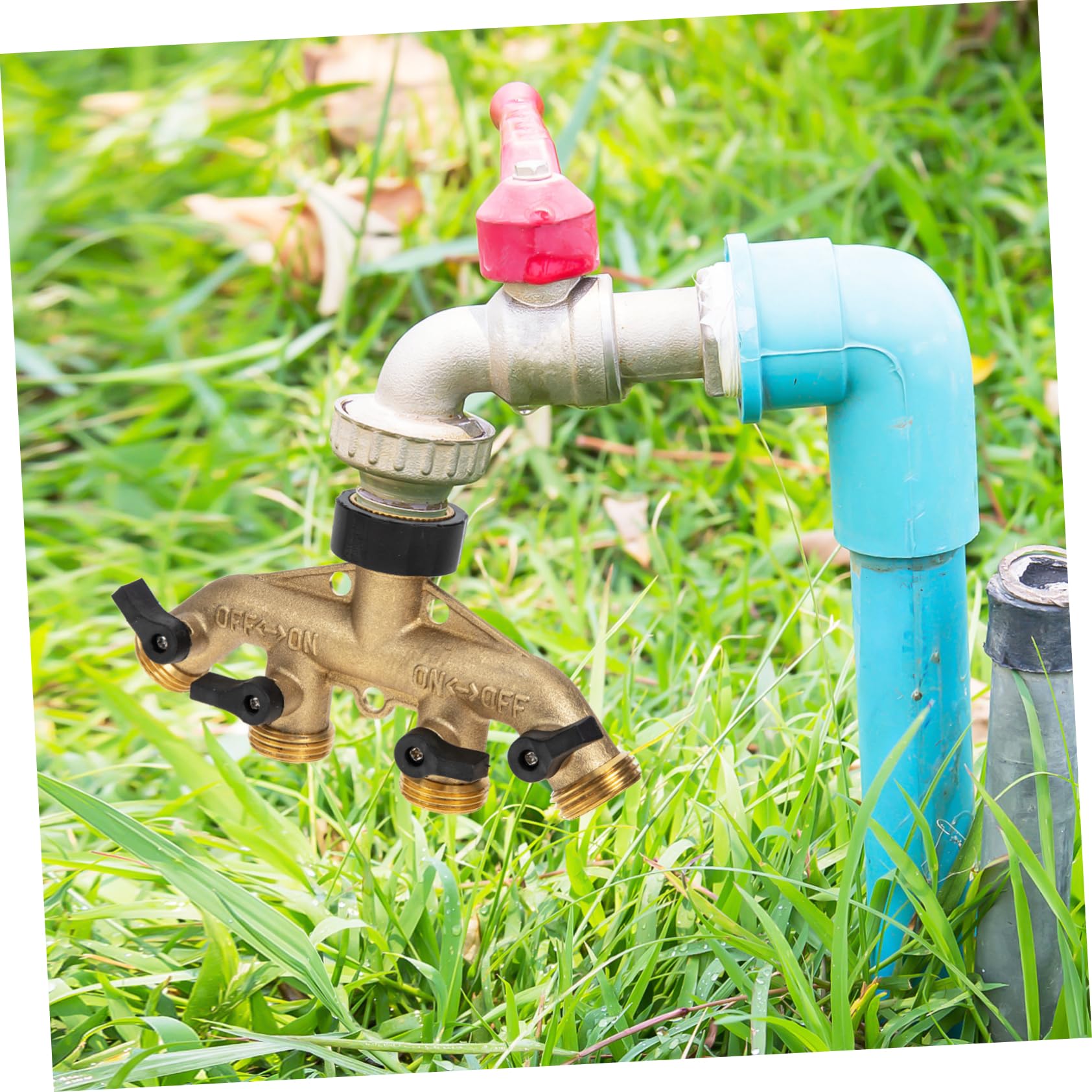 Sdoppiatore per Tubo Flessibile da Giardino Adattatore in Metallo per Rubinetto Valvola di Controllo Flusso Stabile Connettore per Tubo Flessibile per Irrigazione all Aperto