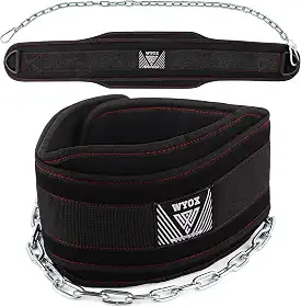 WYOX Cinto de mergulho para halterofilismo, cinto de puxar para homens e mulheres, cinto de ginástica para levantamento de peso, agachamento, musculação, cinto de treino com corrente de aço resistente