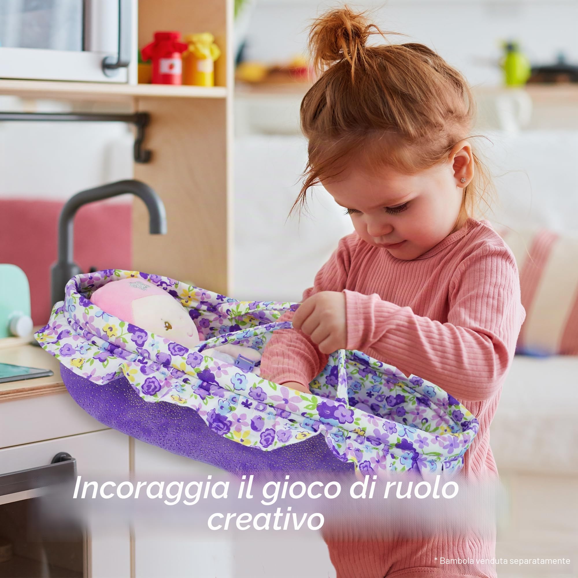 Lullaberry Cozy Dream – Berceau portable pour poupée – Convient aux poupées American Girl jusqu'à 36 cm – Oreiller doux et boucle de sécurité inclus – Violet Lullaberry Cozy Dream – Berceau portable pour poupée – Convient aux poupées American Girl jusqu'à 36 cm – Oreiller doux et boucle de sécurité inclus – Violet