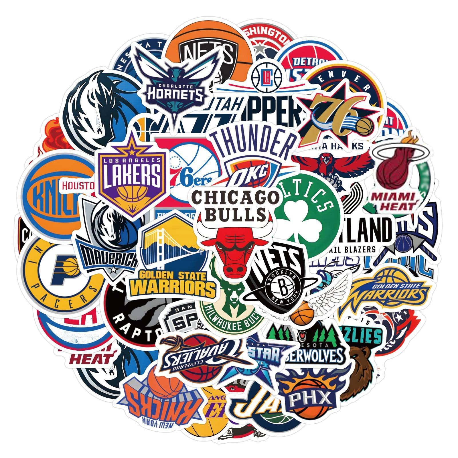 Autocollants de basketball Pack 60 PCS en vinyle pour voiture bouteilles adolescents