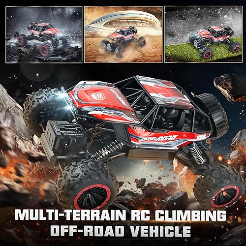 Miniatura 3 de BEZGAR Monster Truck Toys - Camión monstruo de control remoto 112 con luz, rastreador RC para adultos, camión RC con escalada de 45, auto a control
