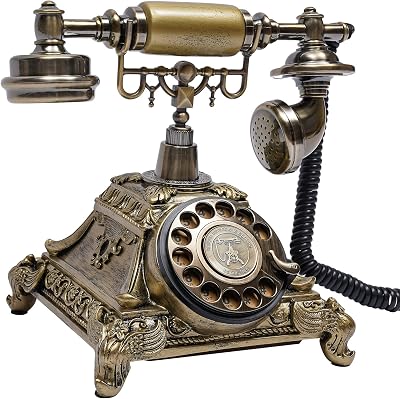 Vintage Rotary Phone, Classic Antique Telephone with Retro Dial, Corded Old Fashion Antique Landline Telephone for Decoration, Home or Office Use