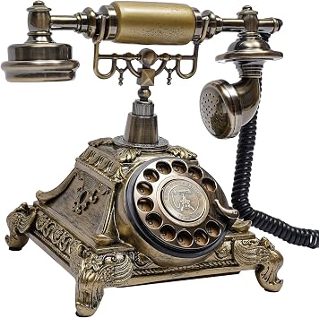 Vintage Rotary Phone, Classic Antique Telephone with Retro Dial, Corded Old Fashion Antique Landline Telephone for Decoration, Home or Office Use