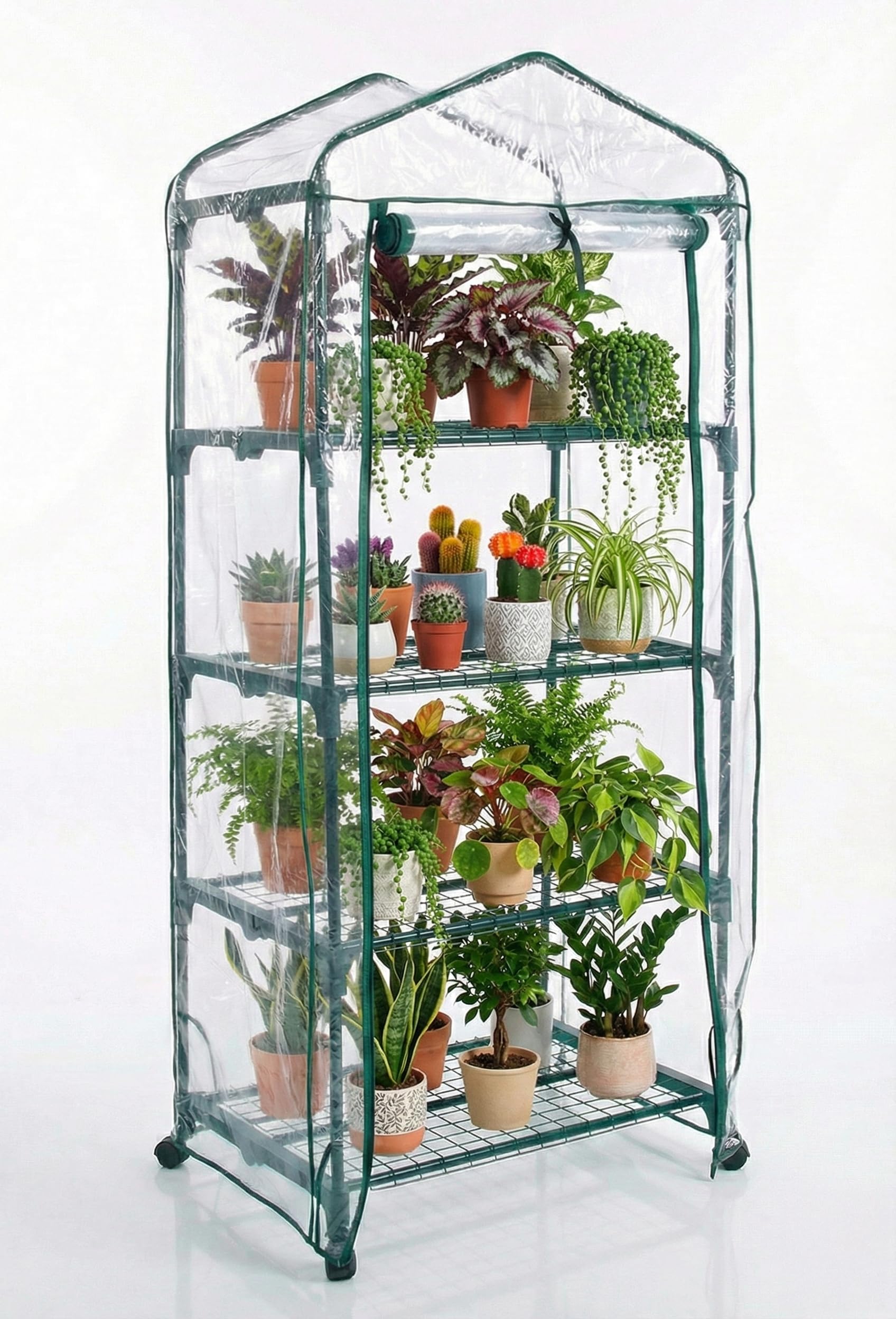 Biotop B2092 - Invernadero Exterior estándar de 4 Bandejas – Compacto y portátil para terrazas y Jardines | 68 x 49 x 156 cm, 4,92 kg