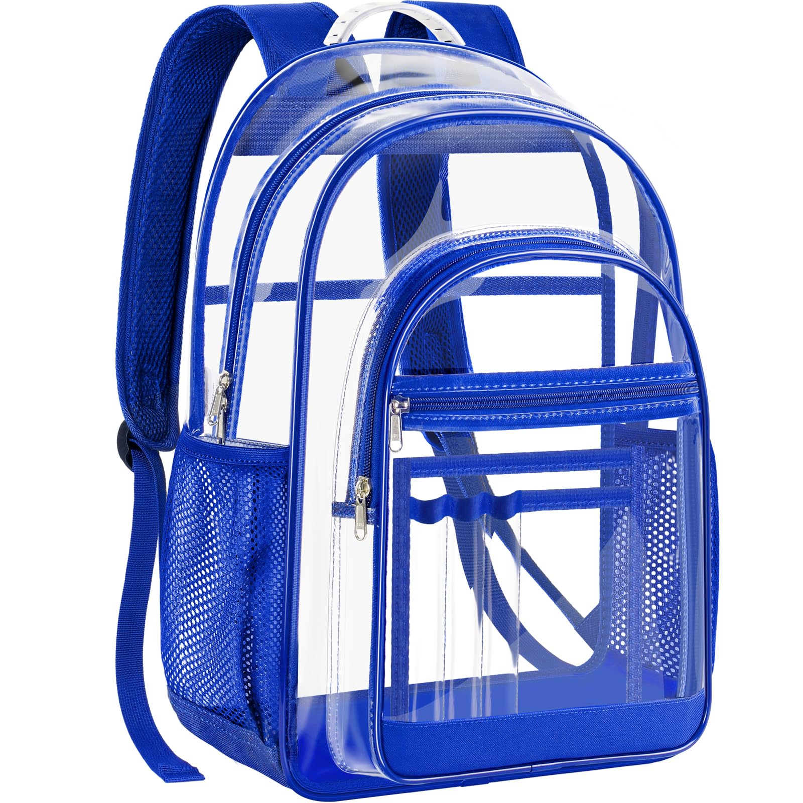 GEAMSAM Clear Backpack for School - 17 inch Heavy Duty Transparent Bookbag for Boys and Girls, See Through Backpacks for Kids Elementary High School