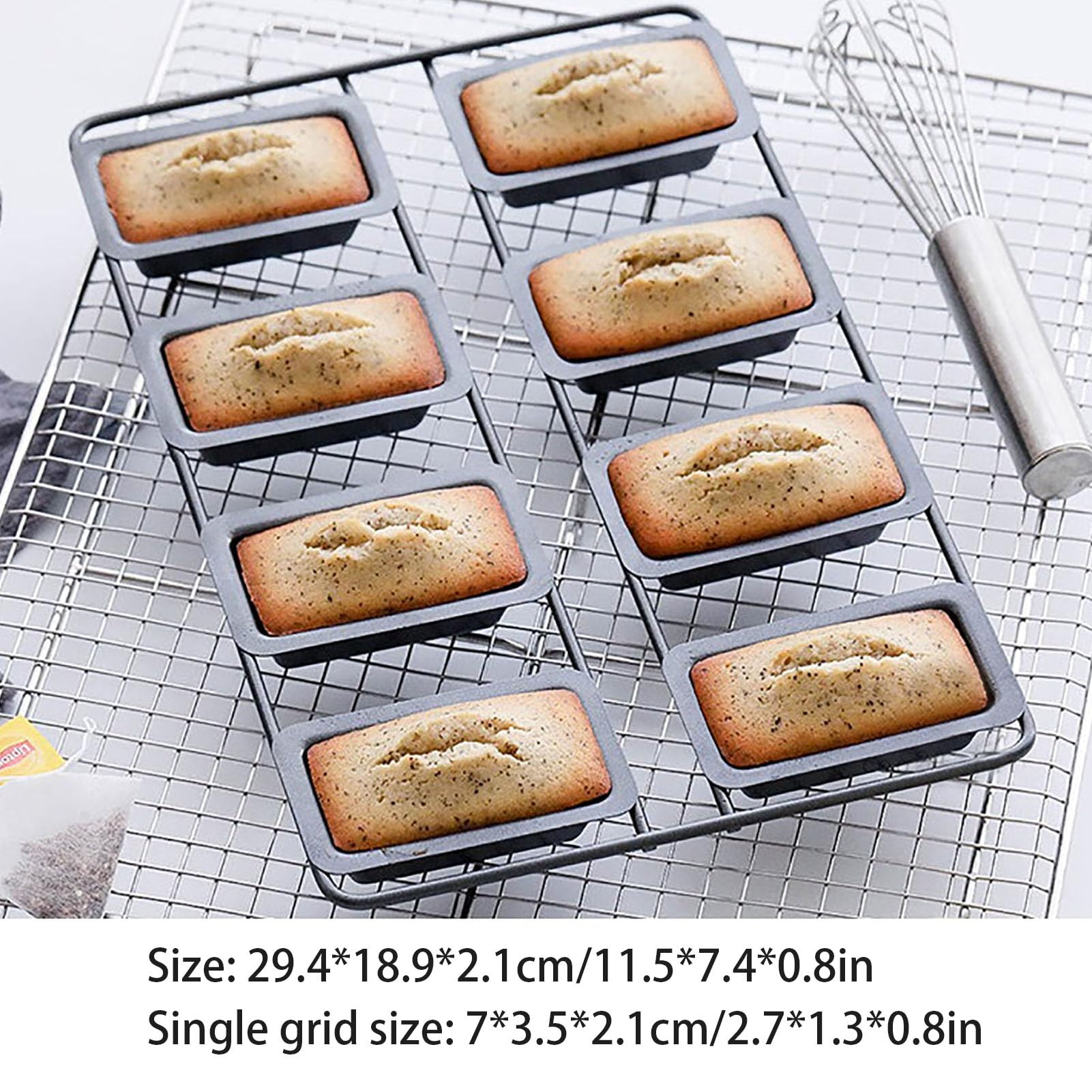 Molde Magdalenas Horno De Acero Al Carbono Moldes Magdalenas Antiadherentes Multifuncionales Bandeja Para Hornear Brownie(A)