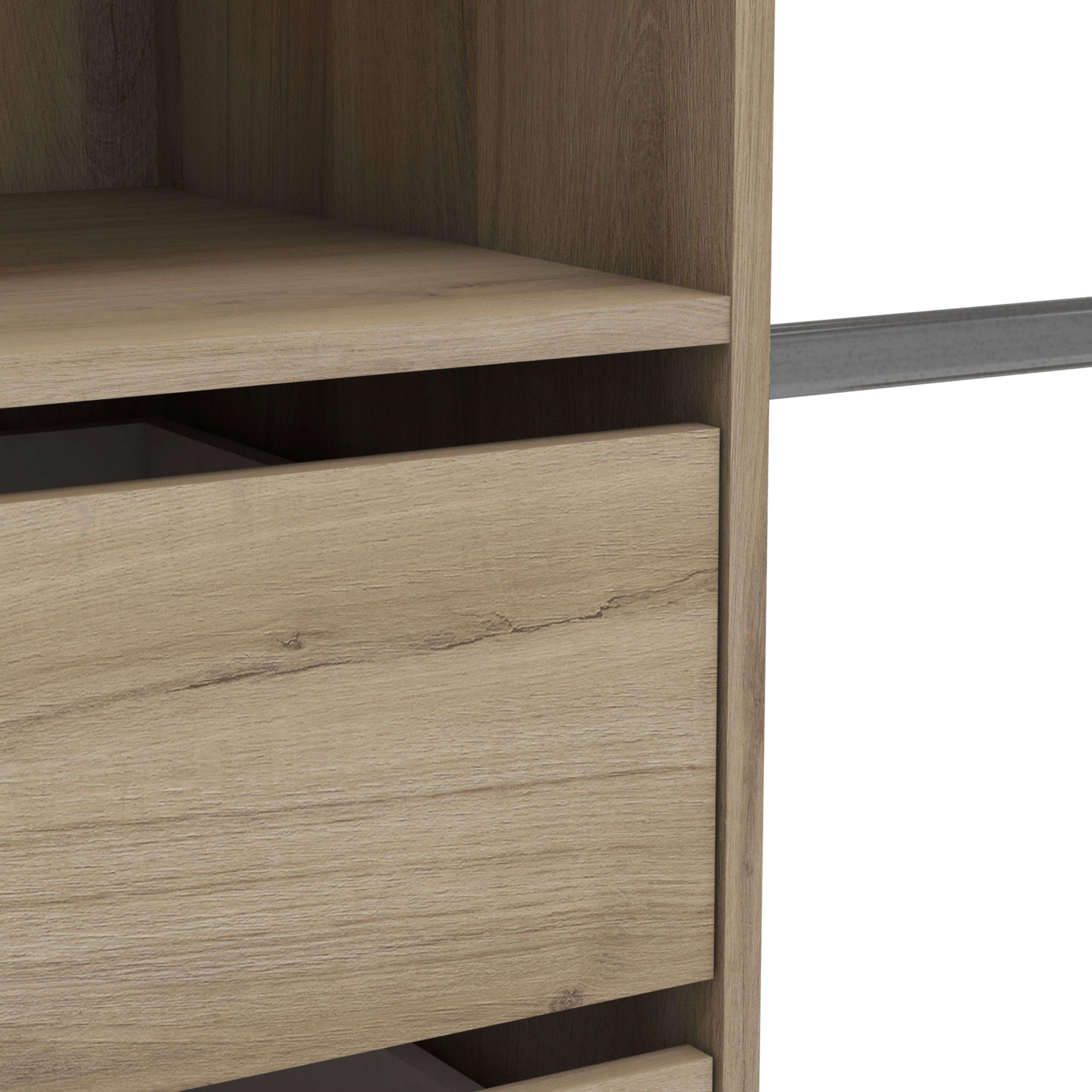 demeyere Miami Armoire en Bois et chêne Brut 191,8 x 204,5 x 50 cm