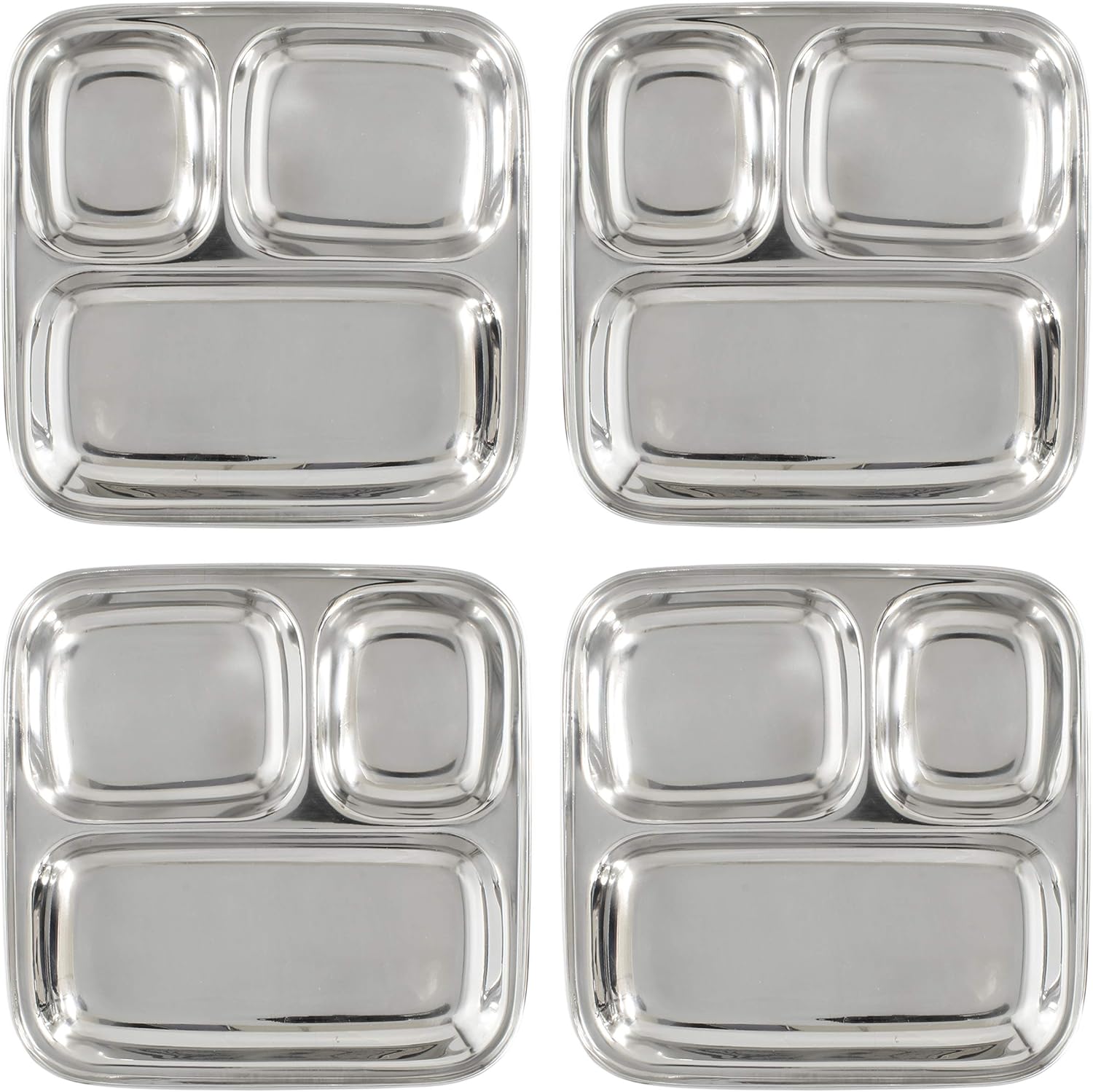Stainless Steel Divided Trays (4Pack