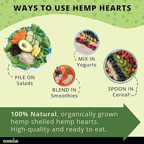Miniatura 3 de GreenIVe - Corazones de cáñamo - Semillas de cáñamo con casco - Proteína + fibra - Exclusivamente en Tienda (1 libra)