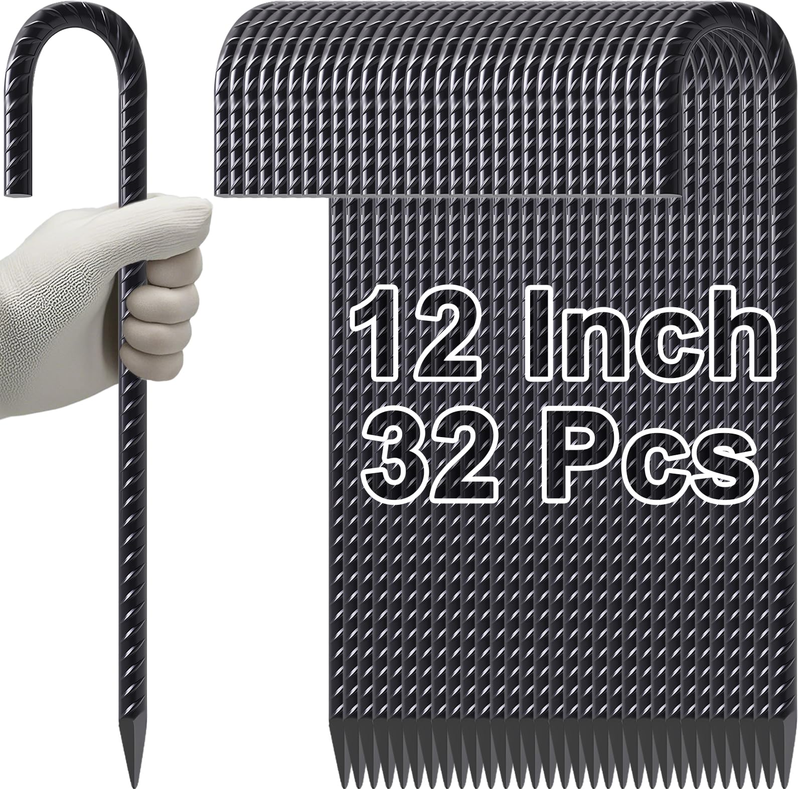 VVOKGO Rebar Stakes 12 Inches J Hook Set