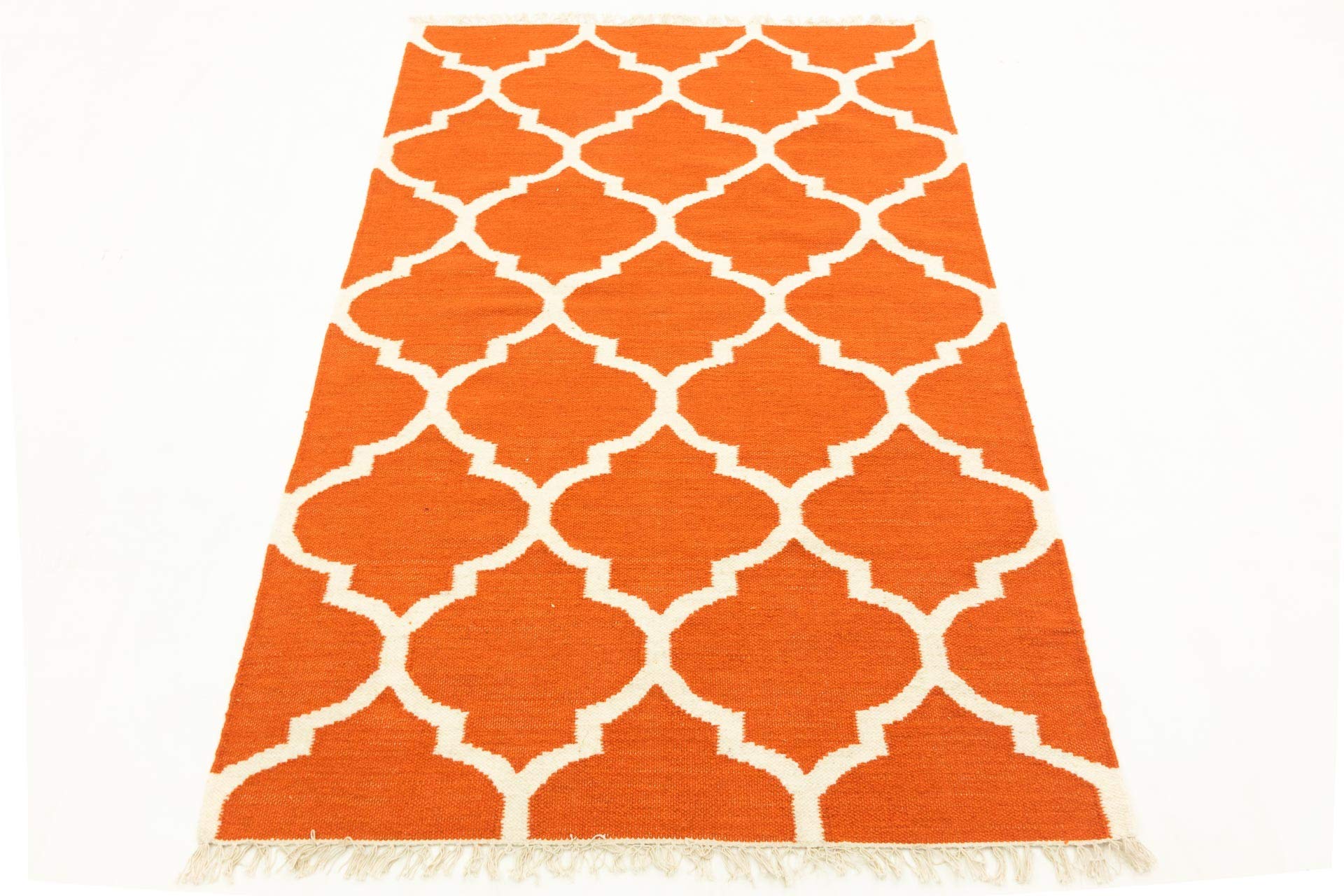 Kelim Tapis tissé à la main Orange uni 180 x 120 cm