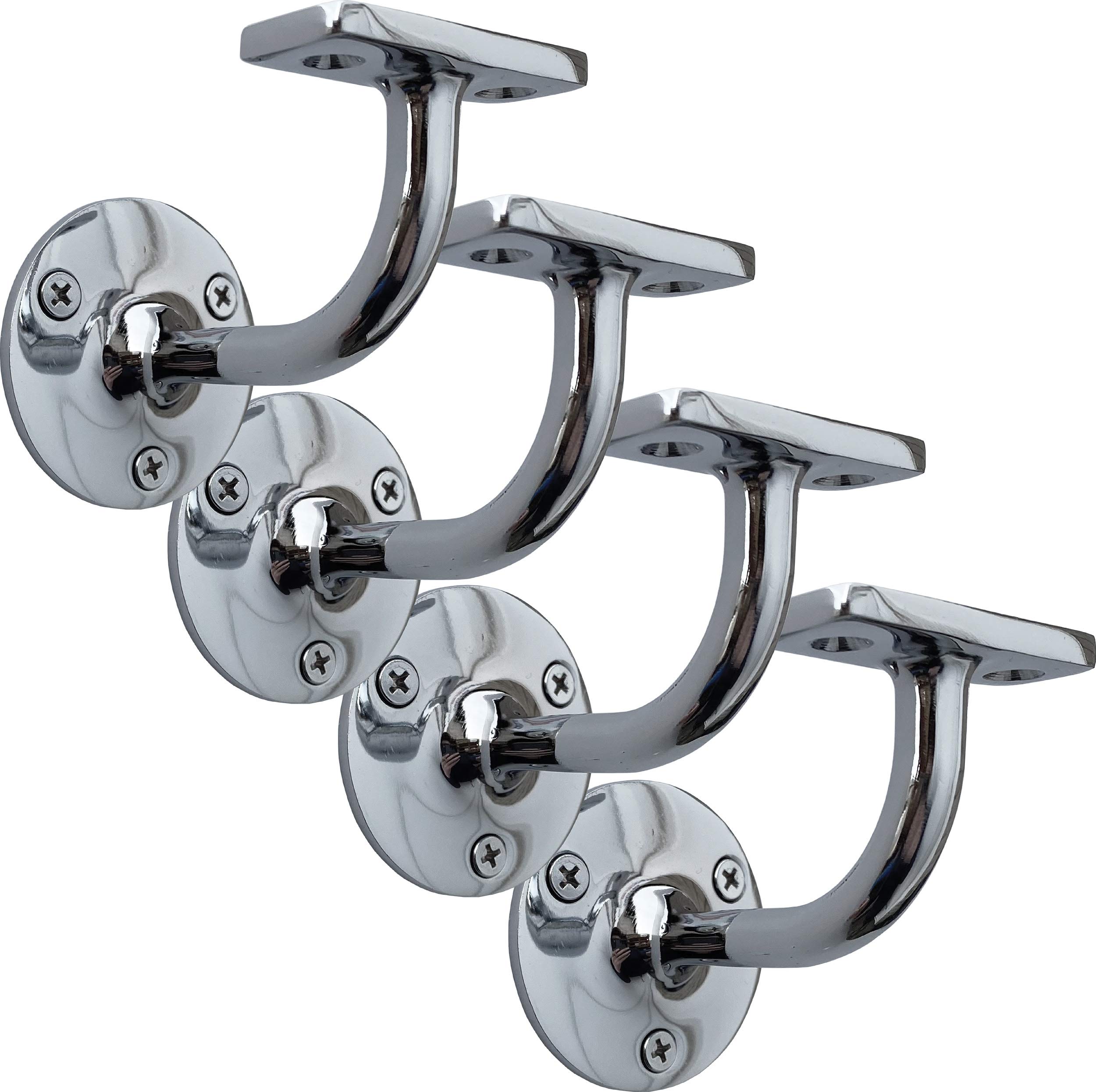 Buy IRONTITE4X Chrome Handrail Brackets, Heavy Duty Banister Rail Brackets, Suits Wood Or Metal