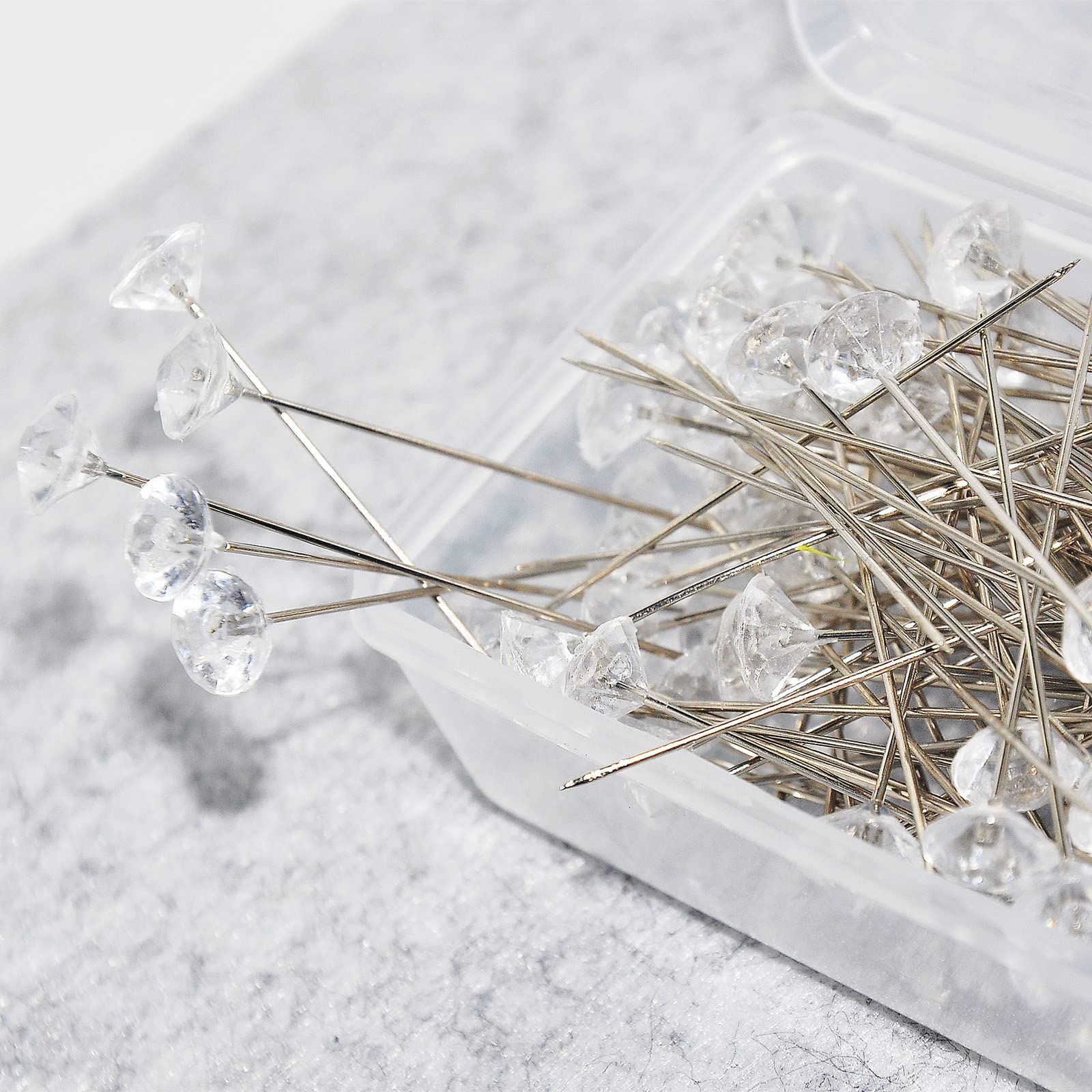 Clear Straight Pin Bouquet Pins for Rhinestone Long Straight for Head Pins for Wedding Jewelry Decoration Quilting