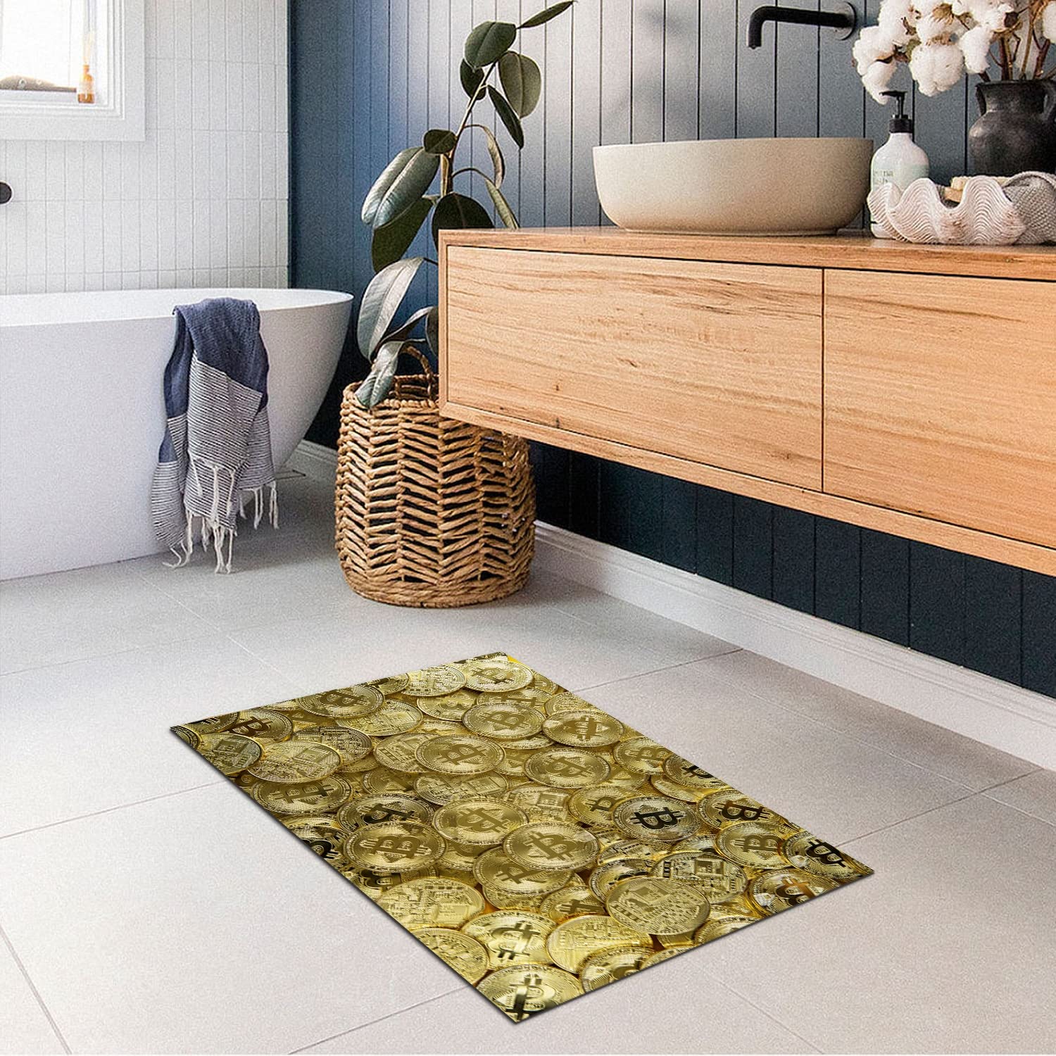 Amazon.com: GUBIYU Gold Bitcoin Coin Money Rug - Cool Bitcon Coin Mats,  Non-Slip Area Rug Runner for Living Room, Bedroom 24
