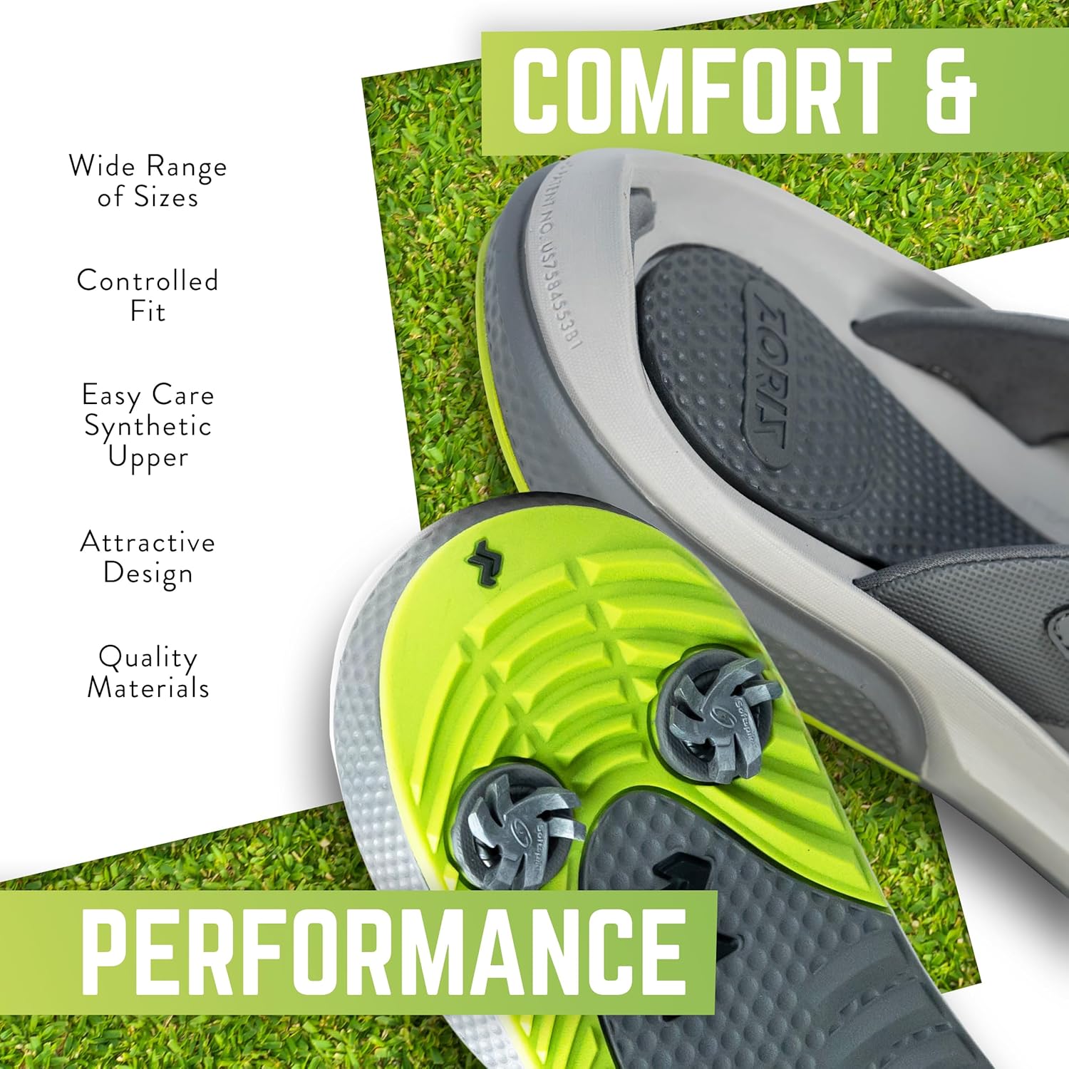 ZORIZ Zoomy Golf Sandals - Unisex Golf Flip Flops With Removable Tornado Golf Cleats - Mens and Womens Sandals for Walking, Beach, or Sports - Image 4