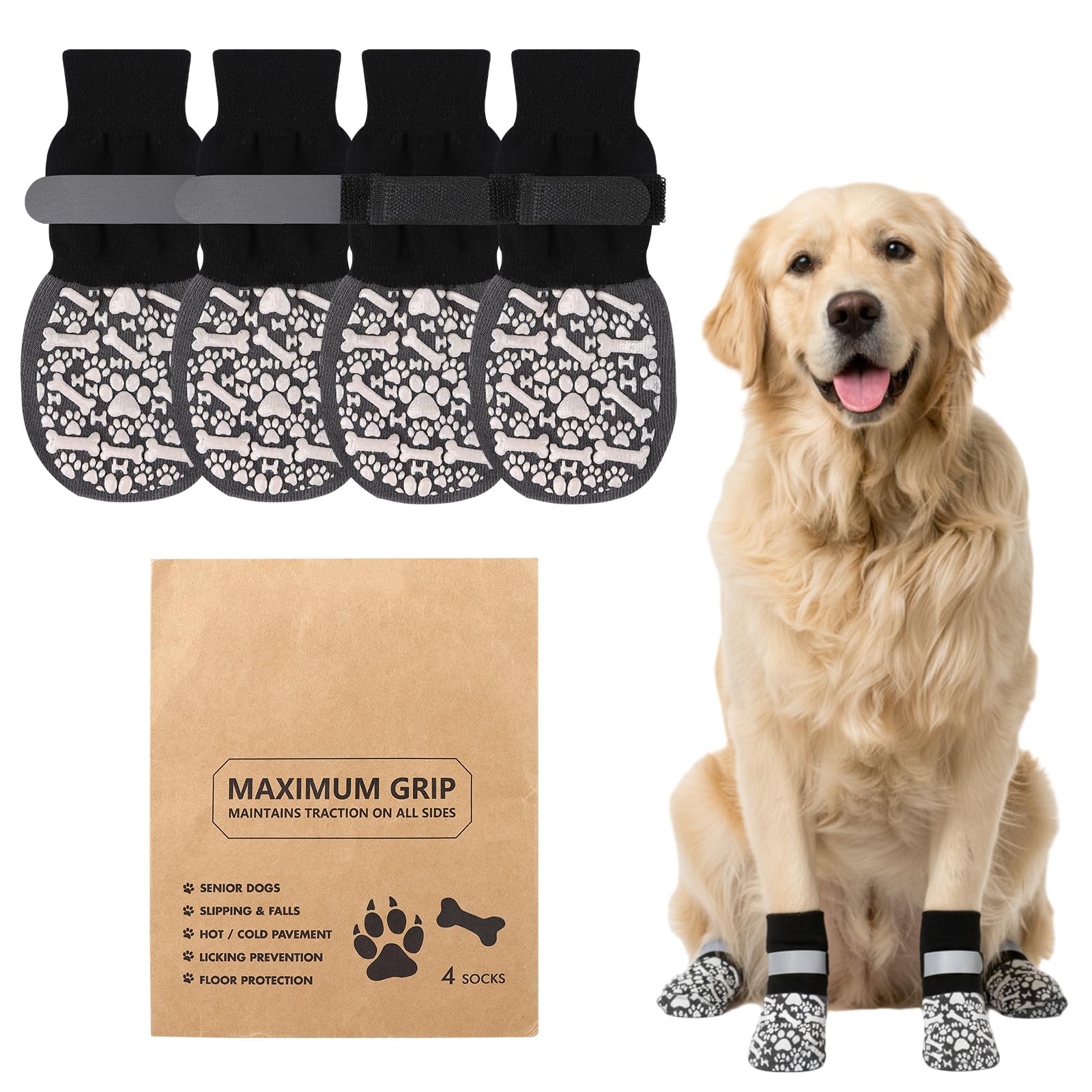 2 Pairs Anti Slip Dog Socks Dog Stop Licking Paws for Extra Large Dogs