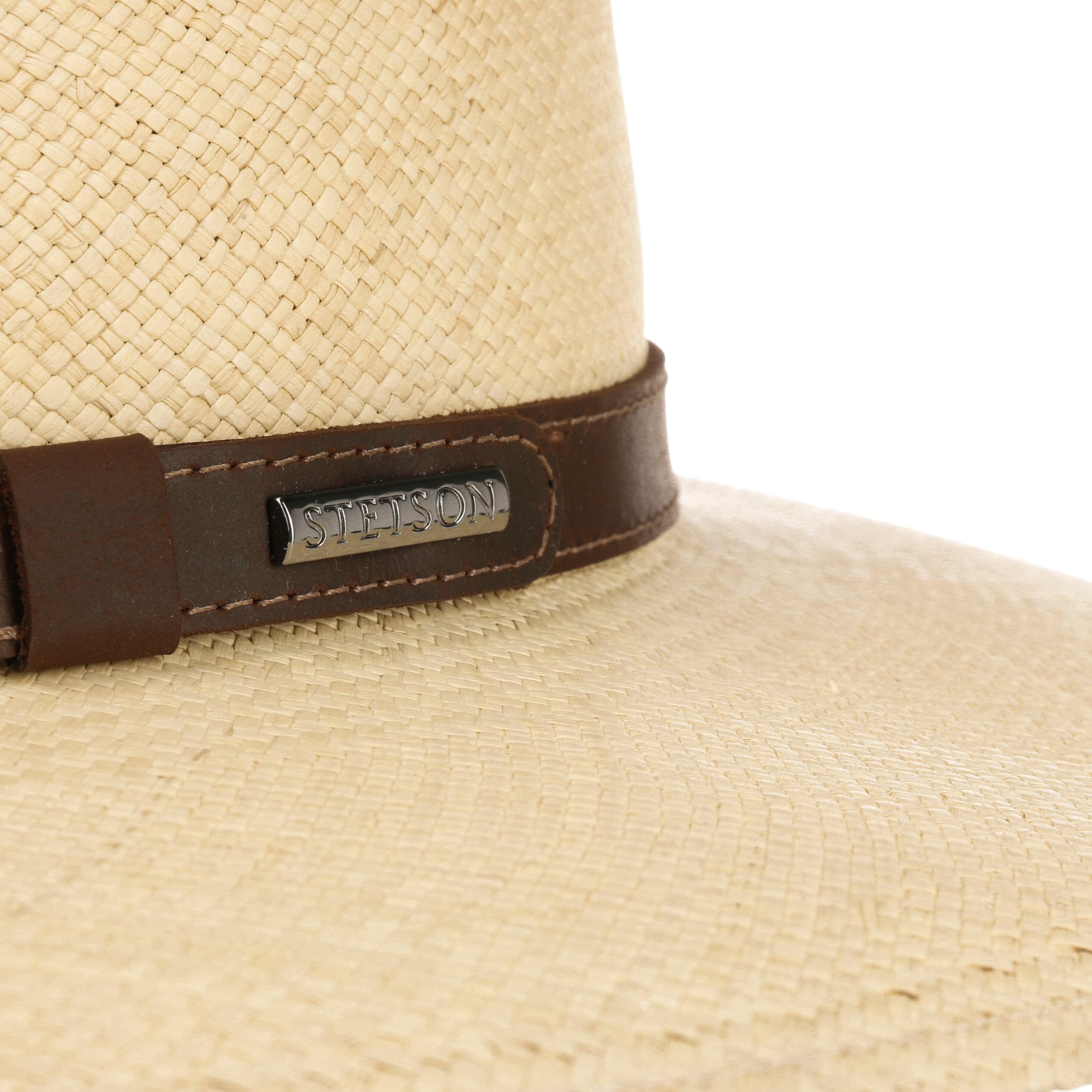 Stetson Chapeau Panama Uni Traveller Homme - Made in Ecuador de Plage D'Ete en Paille avec Bandeau Cuir Ete Printemps-ete