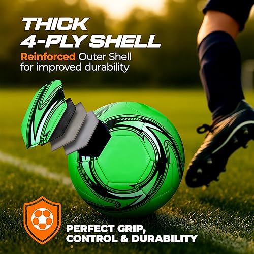 Western Star Balón de fútbol tamaño 3 y tamaño 4 y tamaño 5 Peso oficial del partido 5 colores Jugadores de fútbol jóvenes y adultos Diseño de