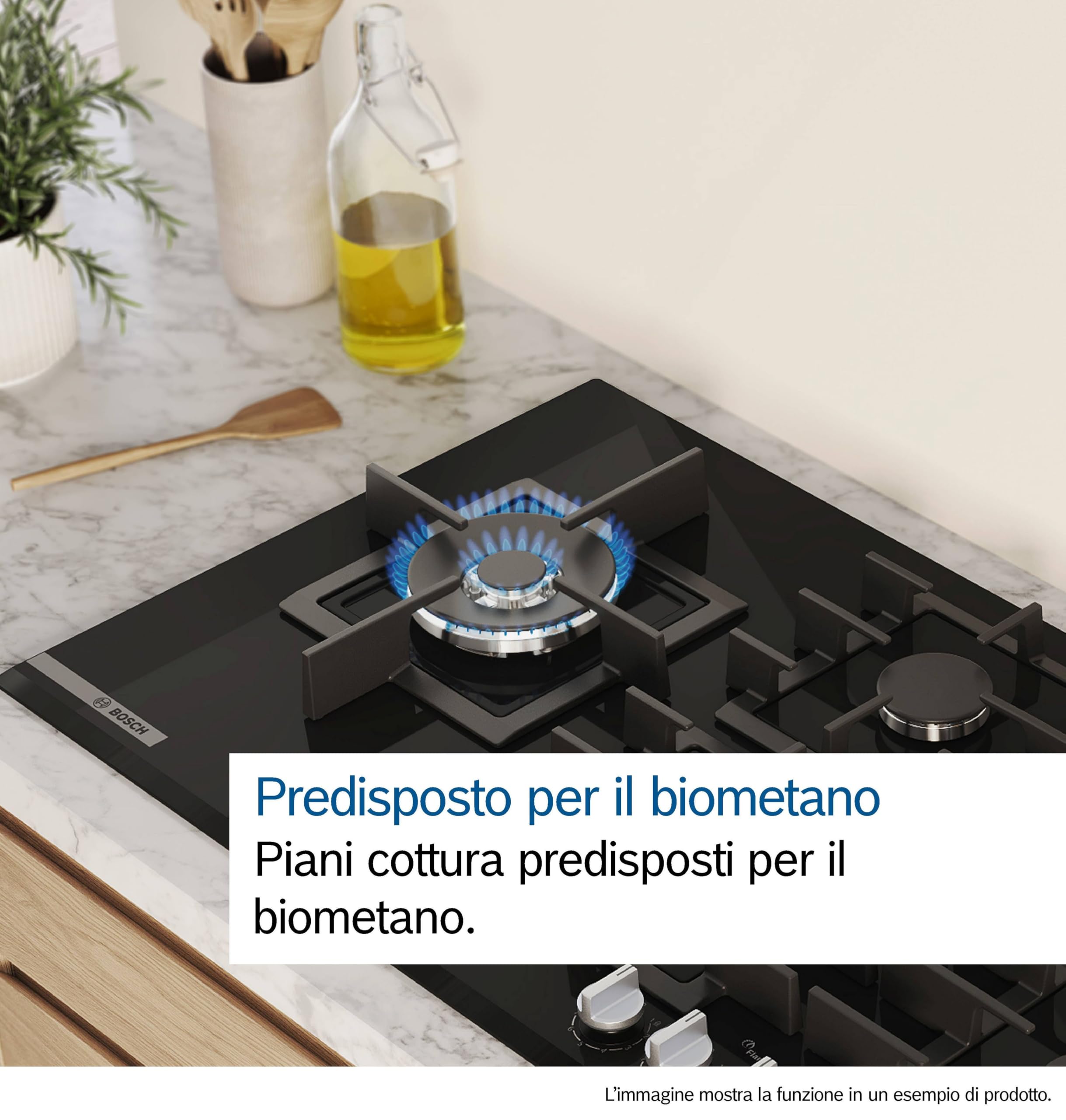 Bosch PGP6B5K60, Piano cottura a gas, Manopole a ponticello: controllo ergonomico, 4 fuochi, Acciaio, Versione Esclusiva Amazon, 60 cm, Serie 4 - NEW, Inox