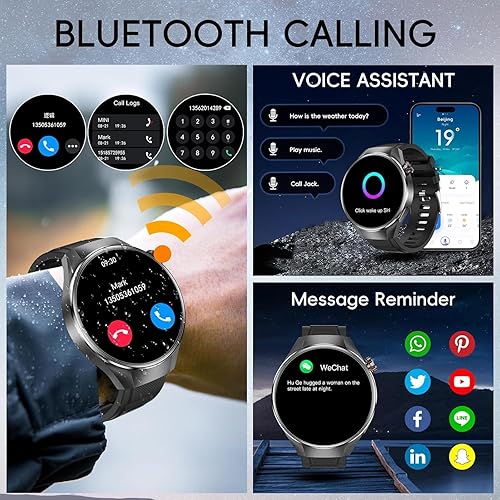 Miniatura 3 de Reloj inteligente táctico de grado militar para hombre, 1.75 pulgadas, grande, transparente, HD, AMOLED, pantalla táctil, reloj inteligente para